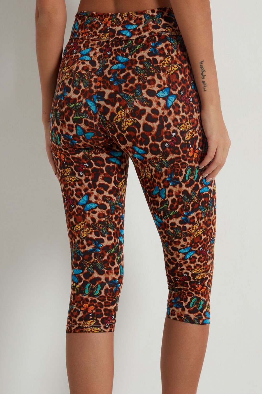 Animal Animal-print Butterfly Print 573v Tezenis Printed Cotton Capri Leggings | 158402-KOA