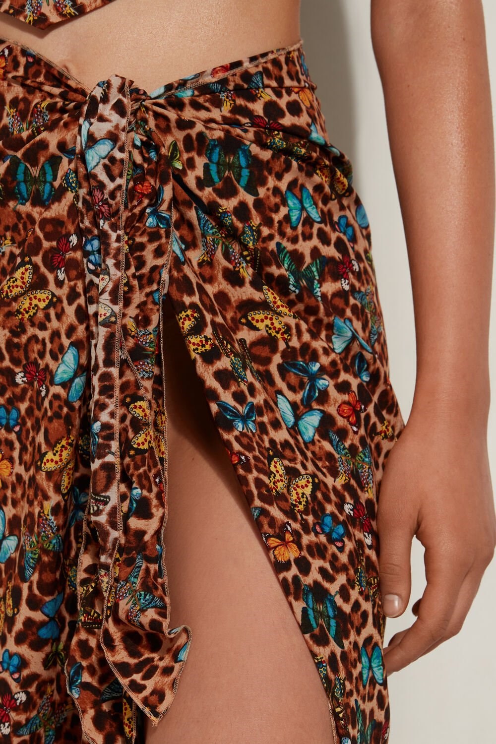 Animal Animal-print Butterfly Print 573v Tezenis Plain Weave Midi Pareo Skirt | 297018-UVC