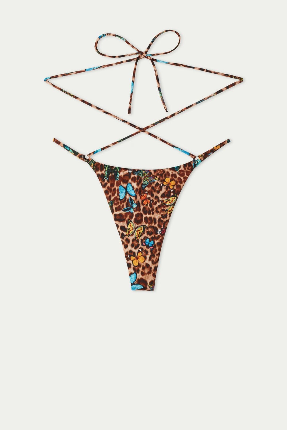 Animal Animal-print Butterfly Print 573v Tezenis Macu Butterfly String Brazilian Bikini Bottoms | 983024-SCT