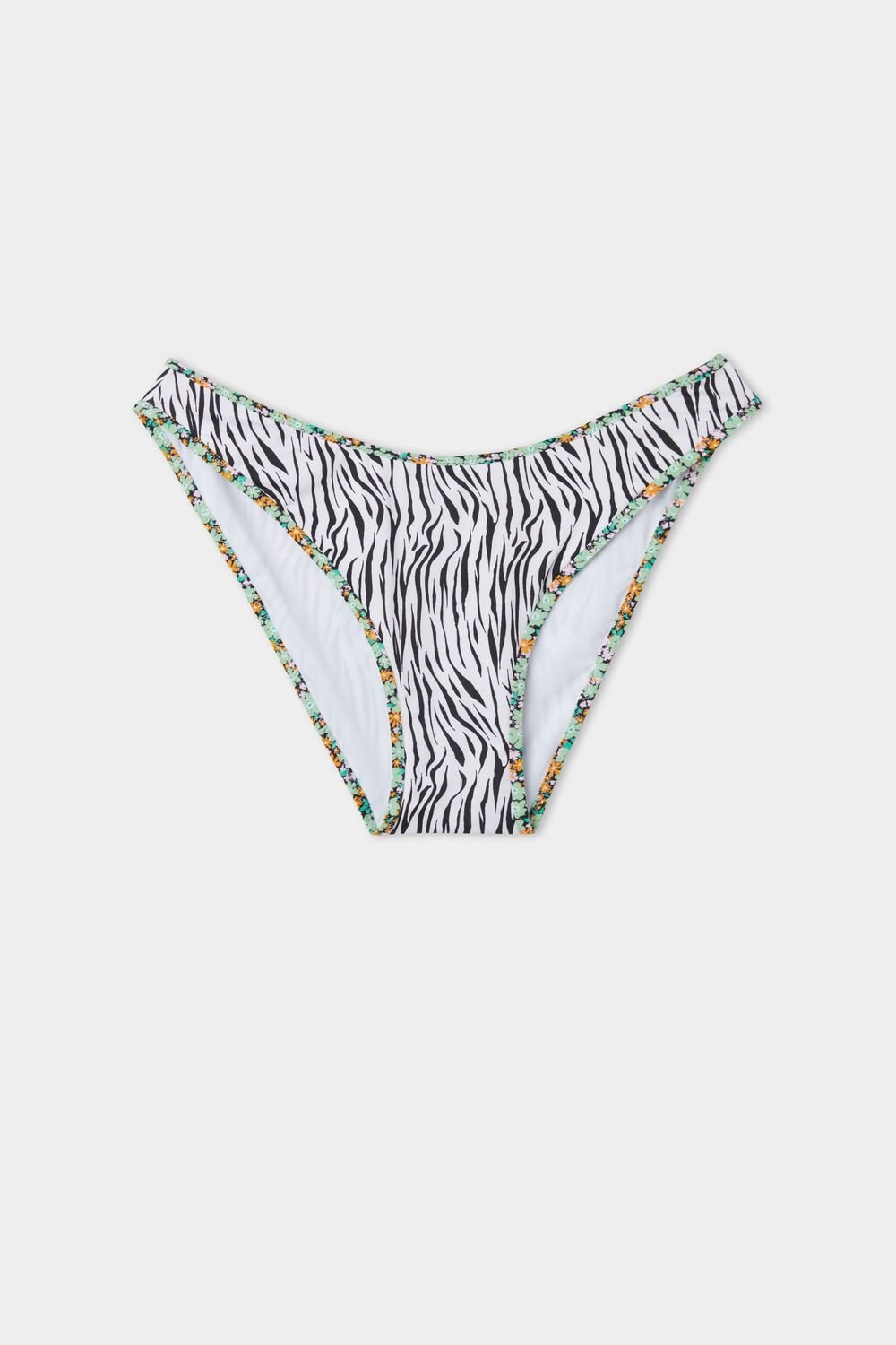 Animal Flower Print 593v Tezenis Pretty Flower Zebra High-Cut Bikini Bottoms | 179258-OXM