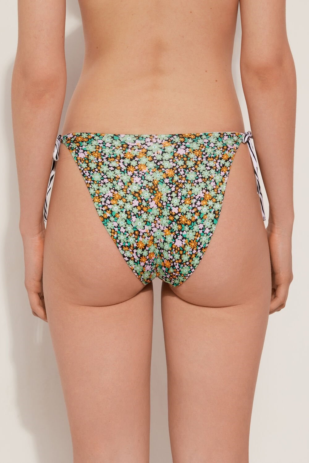 Animal Flower Print 593v Tezenis Pretty Flower Zebra String Bikini Bottoms | 630719-WNI