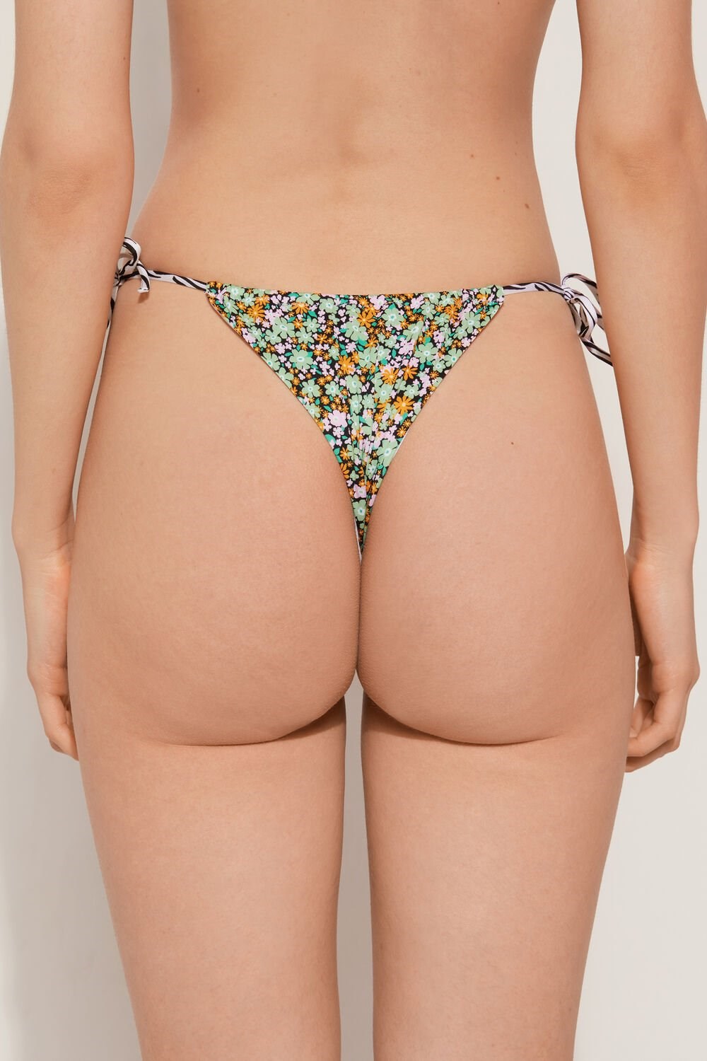 Animal Flower Print 593v Tezenis Pretty Flower Zebra String Brazilian Bottoms | 726301-ONT