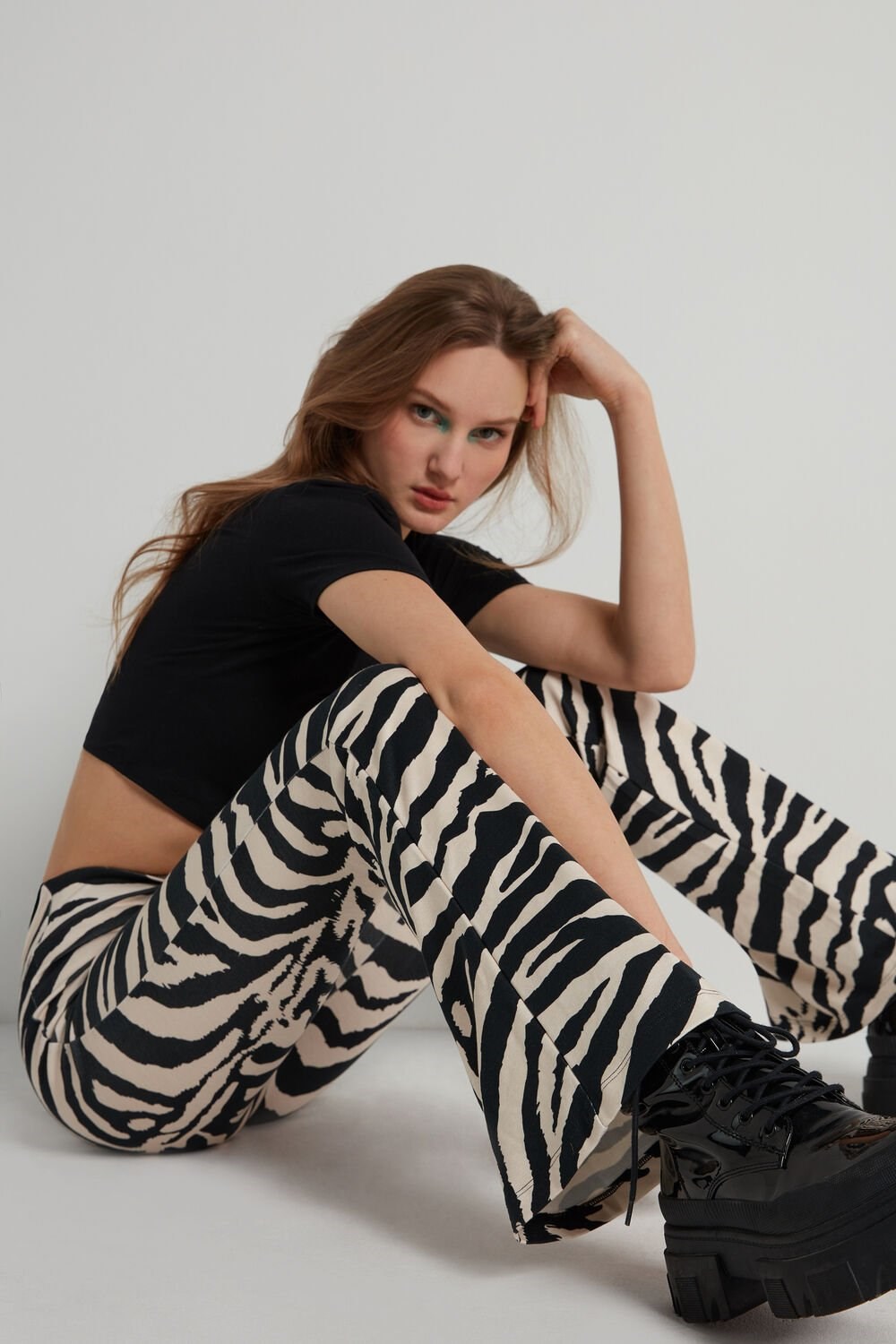 Animal Milk White/Black Zebra Print 306v Tezenis Milano Stitch Light Dance Pants | 561209-ZNW