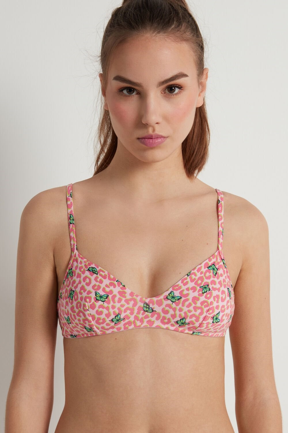 Animal Spotted Butterfly Print 297v Tezenis Lisbon Triangle Bra in Printed Cotton | 627493-TRP