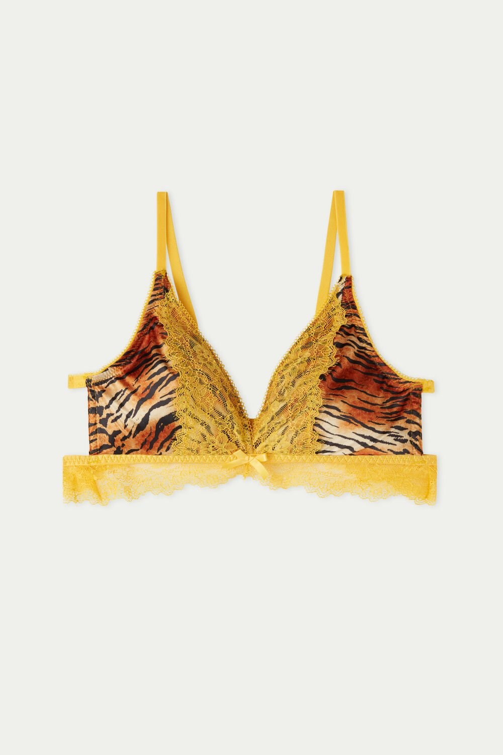 Animal Yellow Tiger Print 267v Tezenis Havana Savage Lace Triangle Bra | 148752-XPU