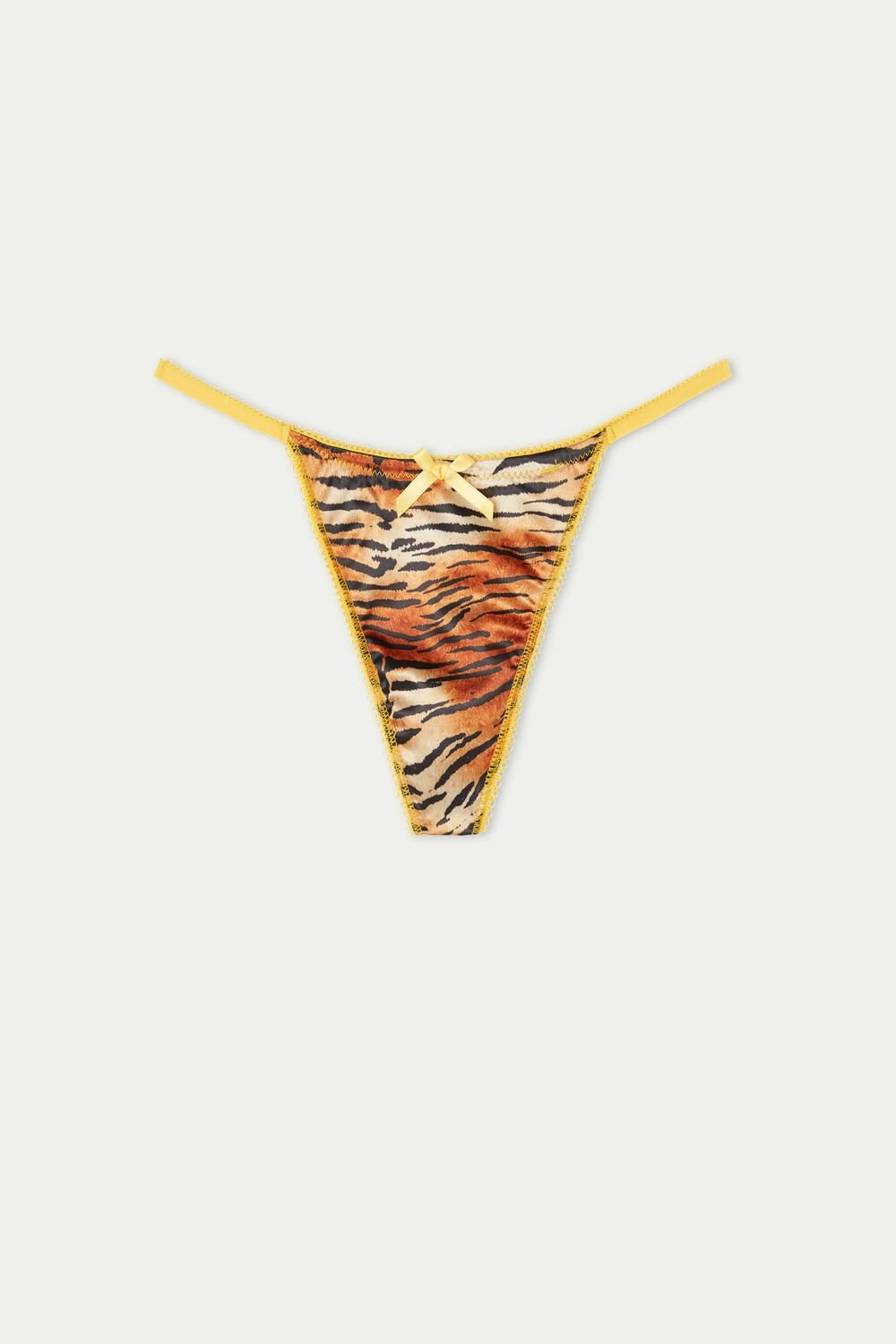 Animal Yellow Tiger Print 267v Tezenis Savage Lace String Thong | 013529-IMY