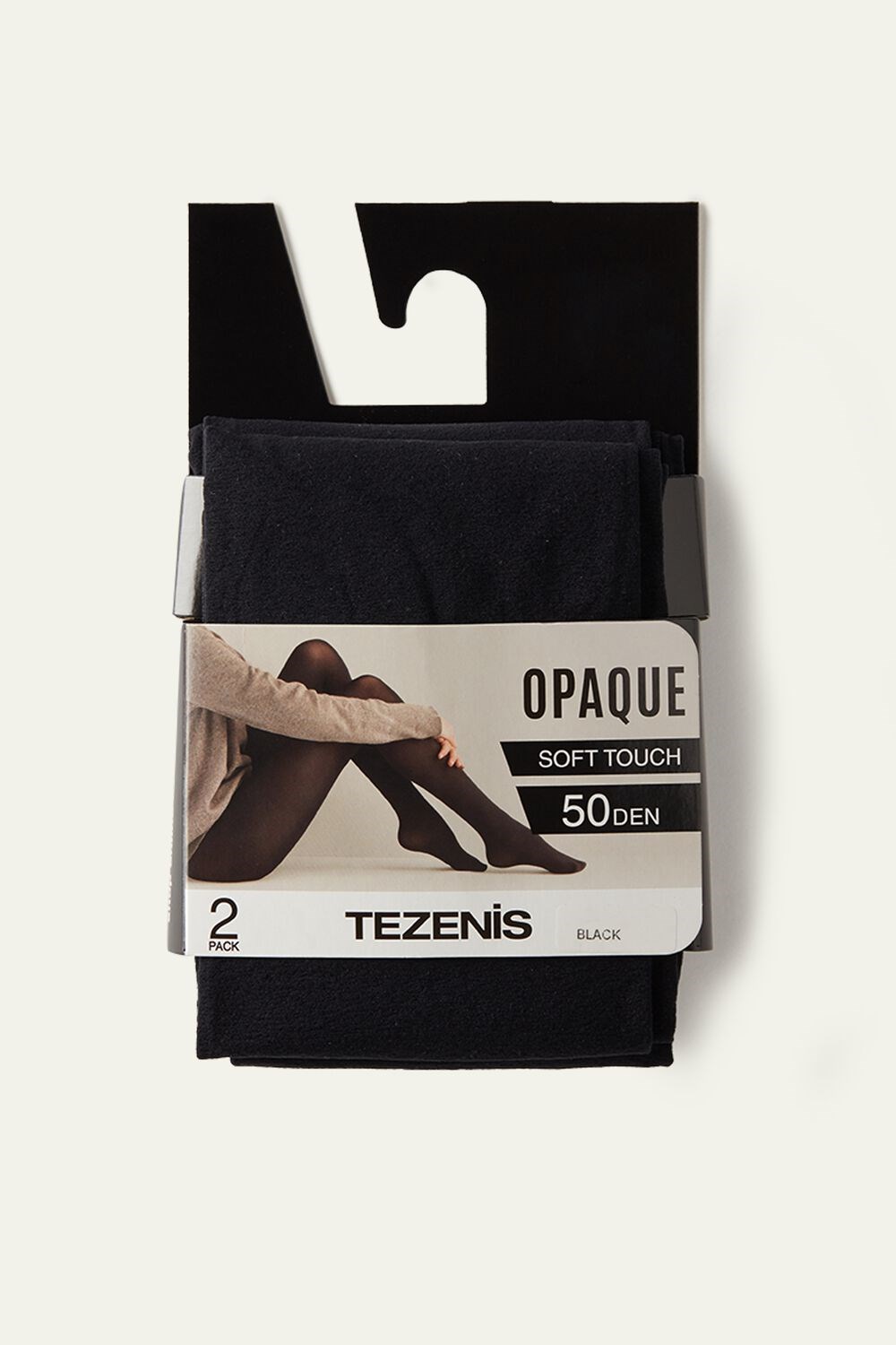 Black Black 019 Tezenis 2 X 50 Den Opaque Microfiber Tights | 096524-OHT