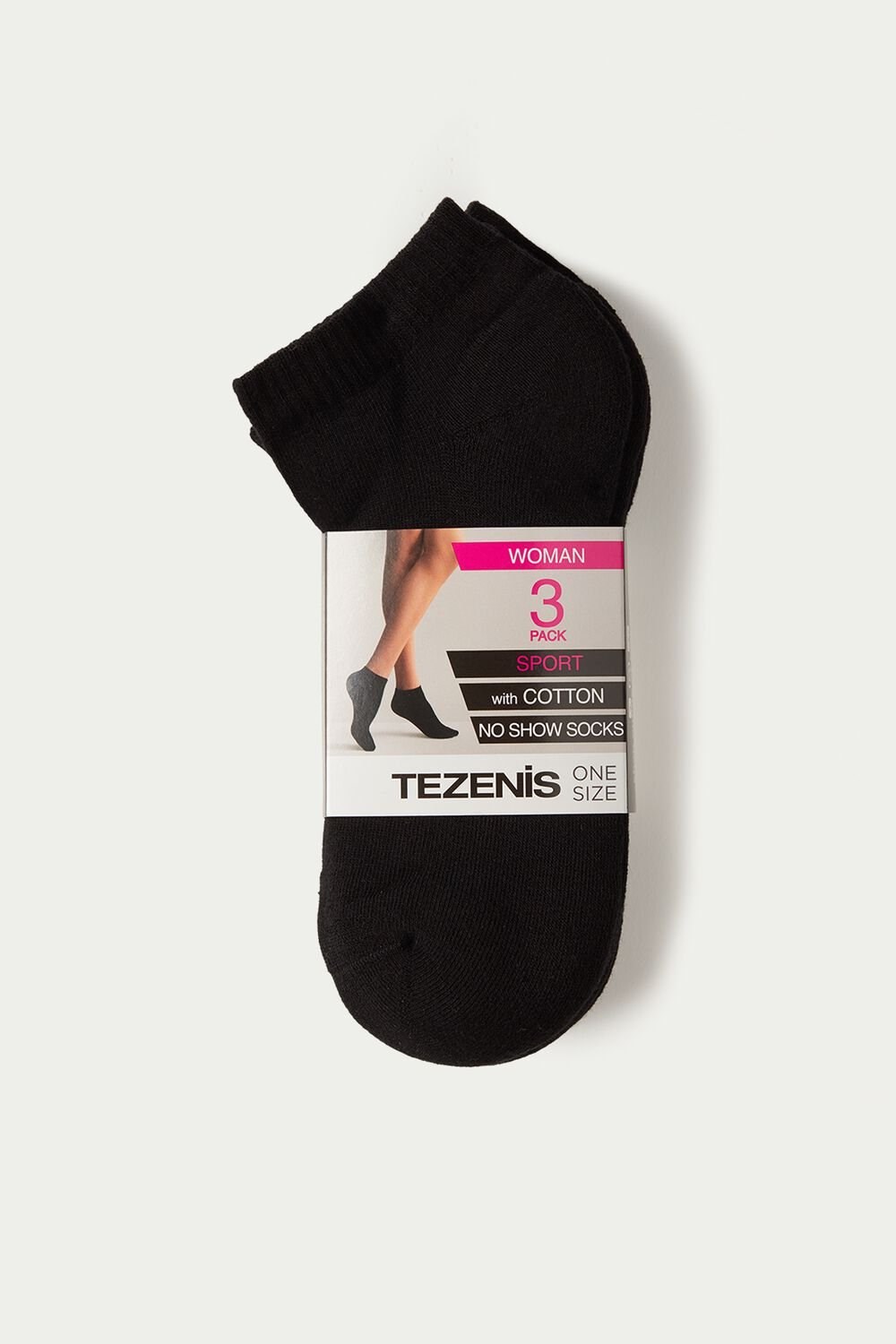 Black Black 019 Tezenis 3 x Invisible sport socks in cotton | 743920-YAI