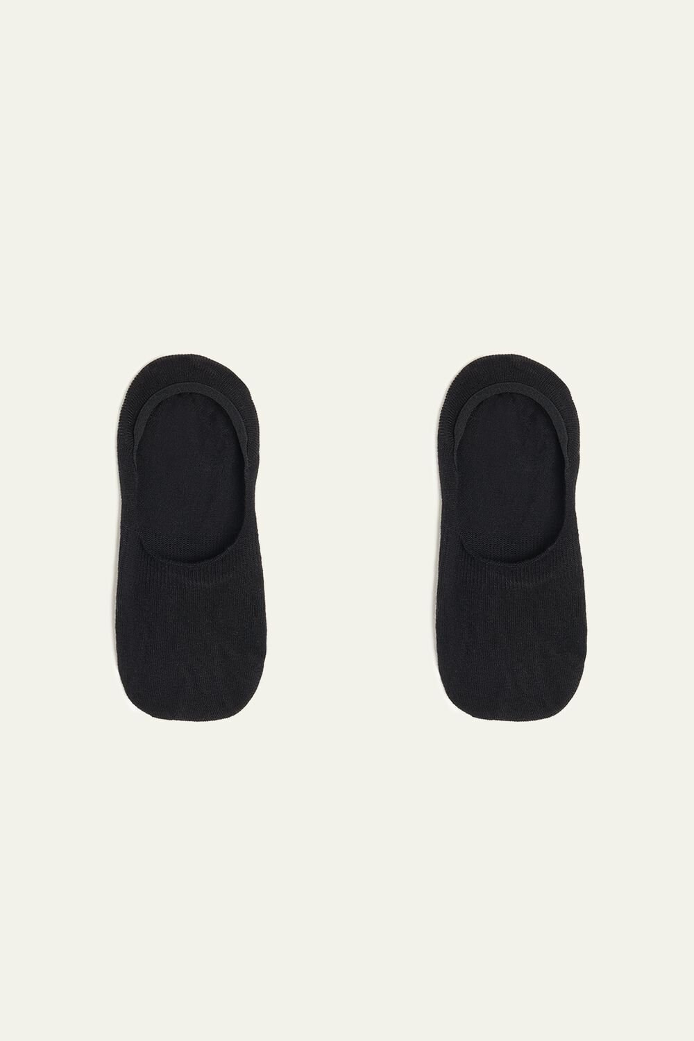 Black Black 019 Tezenis 5 X Cotton No-Show Socks | 073189-WKS