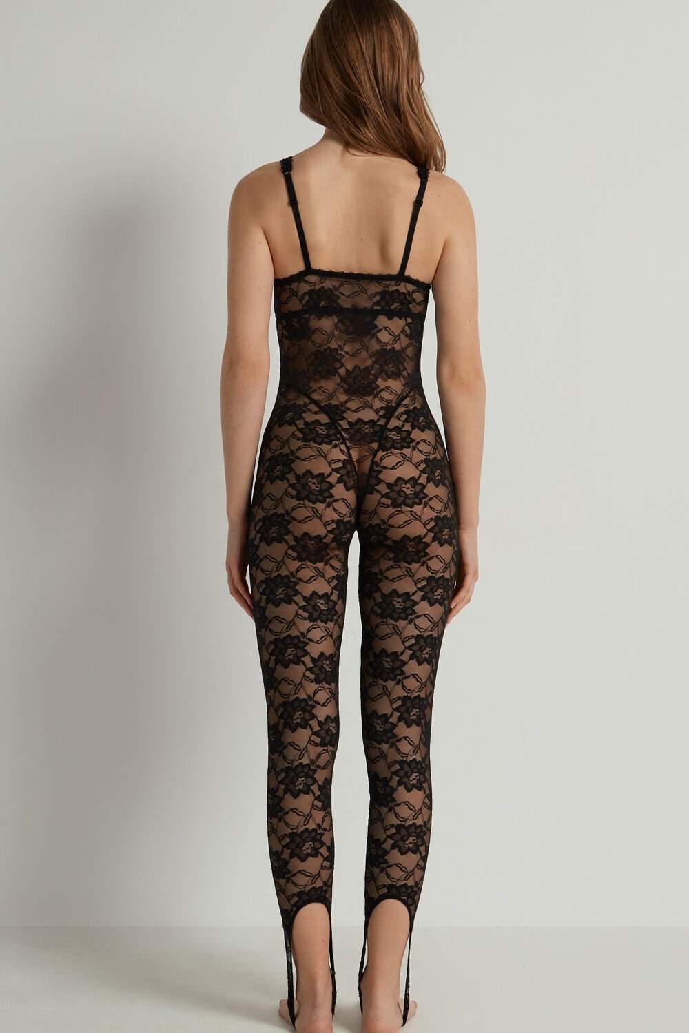 Black Black 019 Tezenis Blooming Lace Balconette Jumpsuit | 461793-YOD