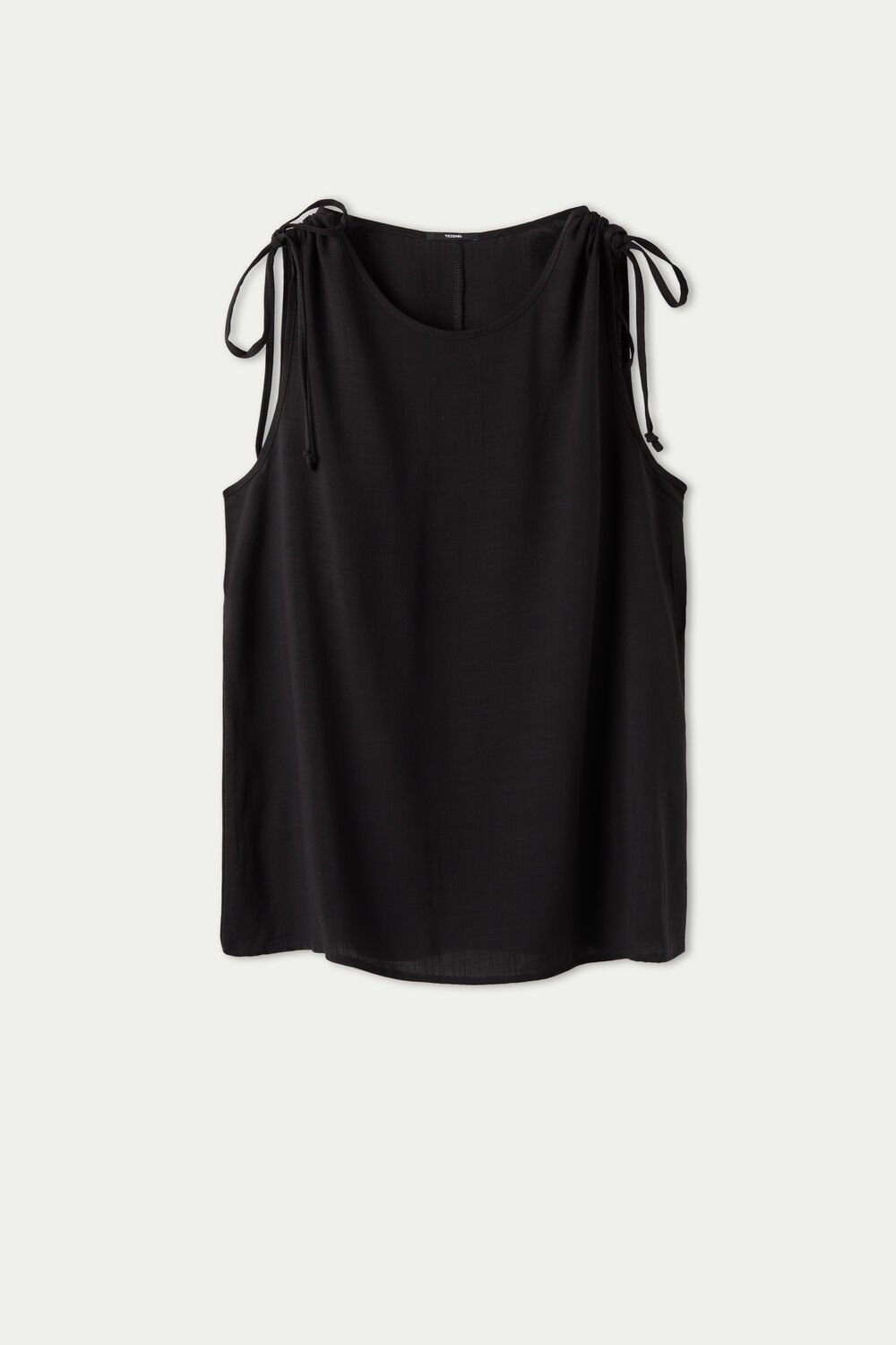 Black Black 019 Tezenis Brushed Cloth Tank Top with Straps | 073268-JRB