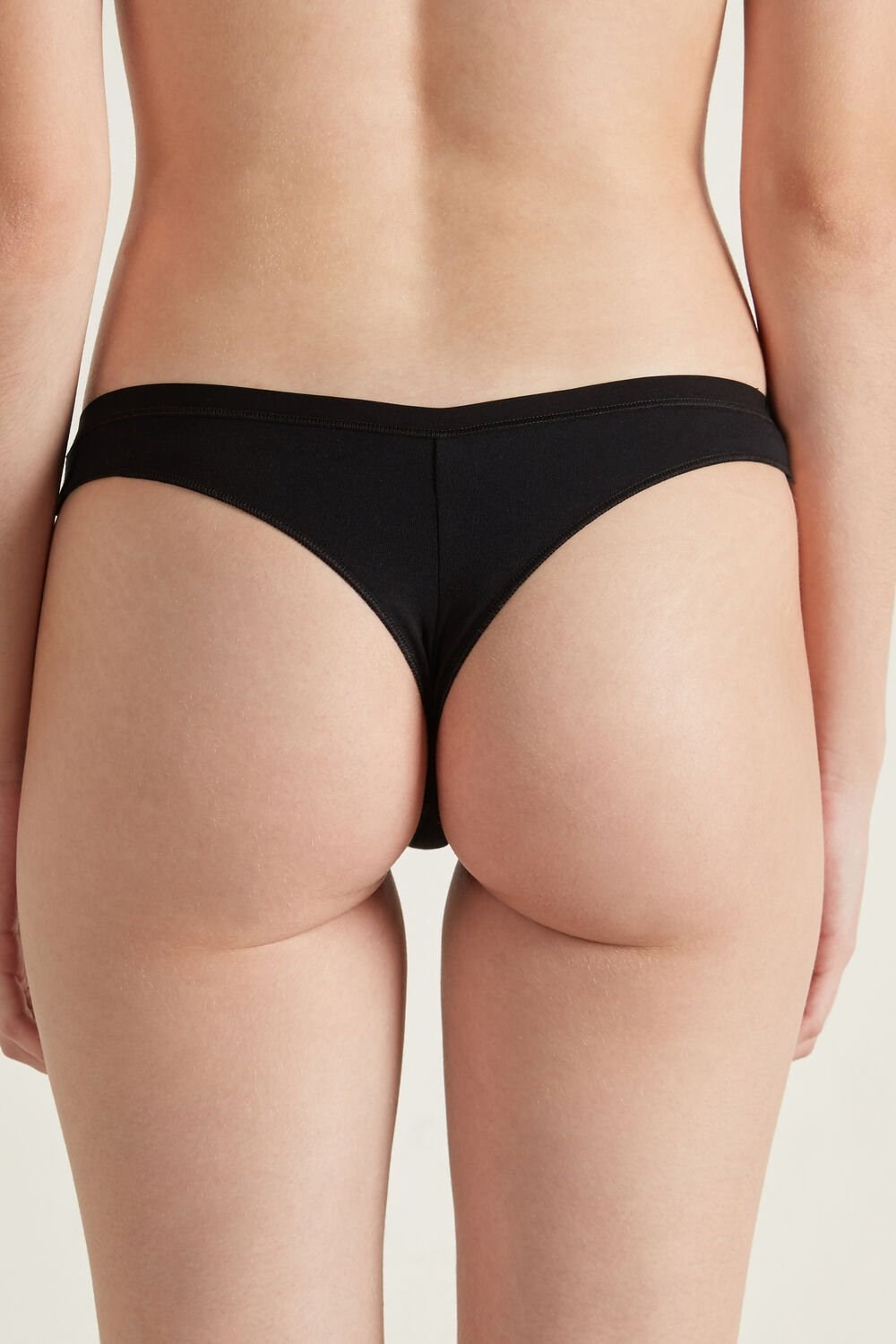 Black Black 019 Tezenis Cotton Cheeky Briefs | 647928-YMV