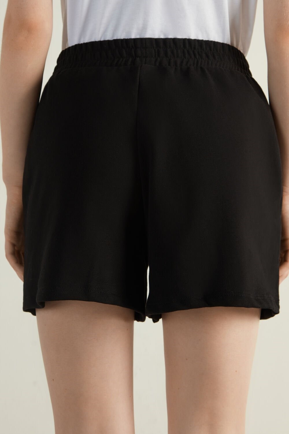 Black Black 019 Tezenis Fleece Shorts with Pockets | 439215-KQF