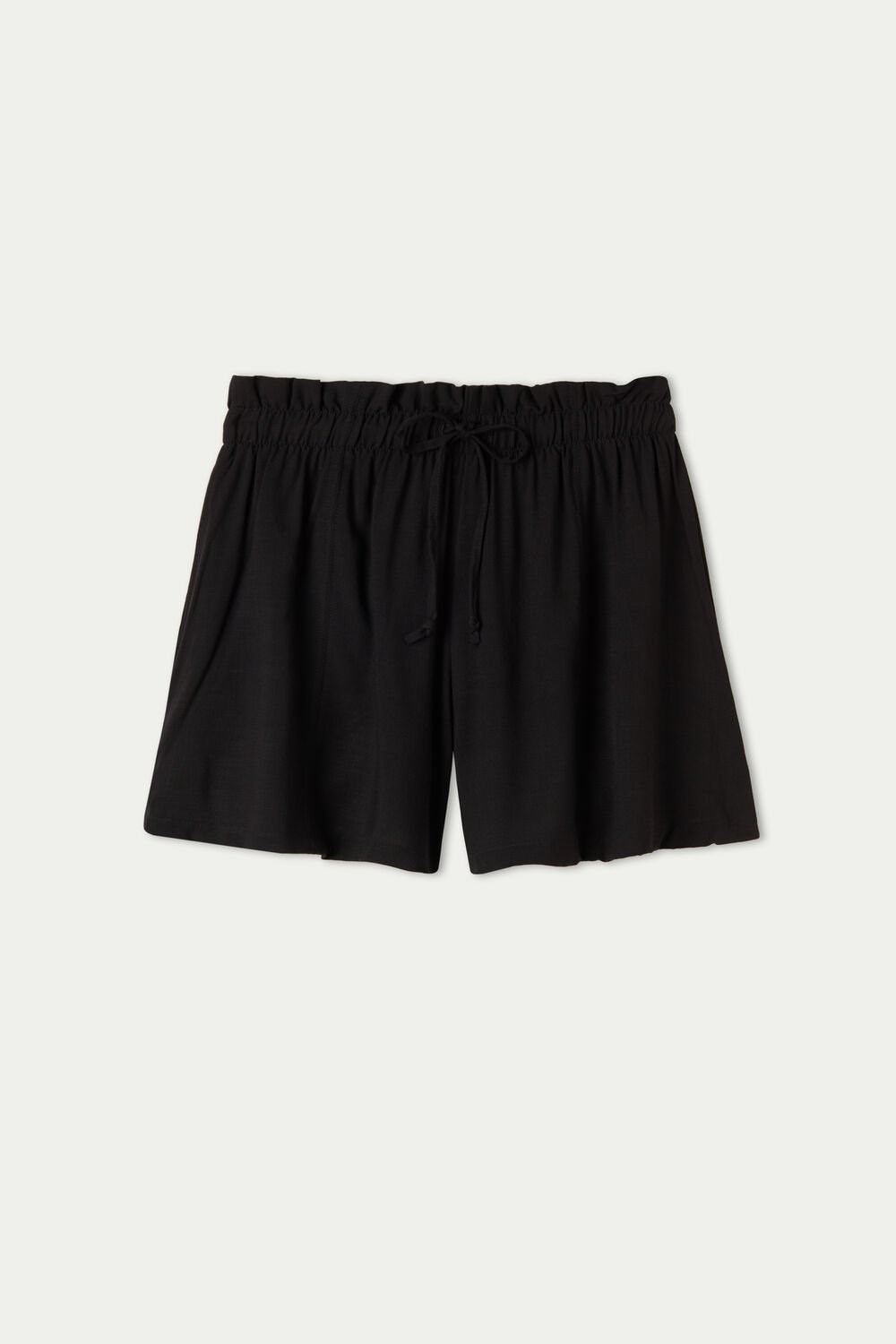 Black Black 019 Tezenis Gathered High Rise Cloth Shorts | 253179-UAQ