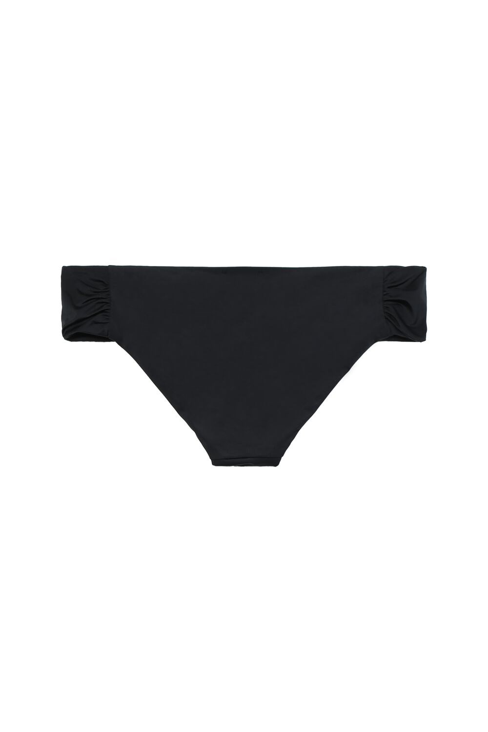 Black Black 019 Tezenis High-Waisted Bikini Briefs in Plain Hues with Side Shirring | 270659-XAF