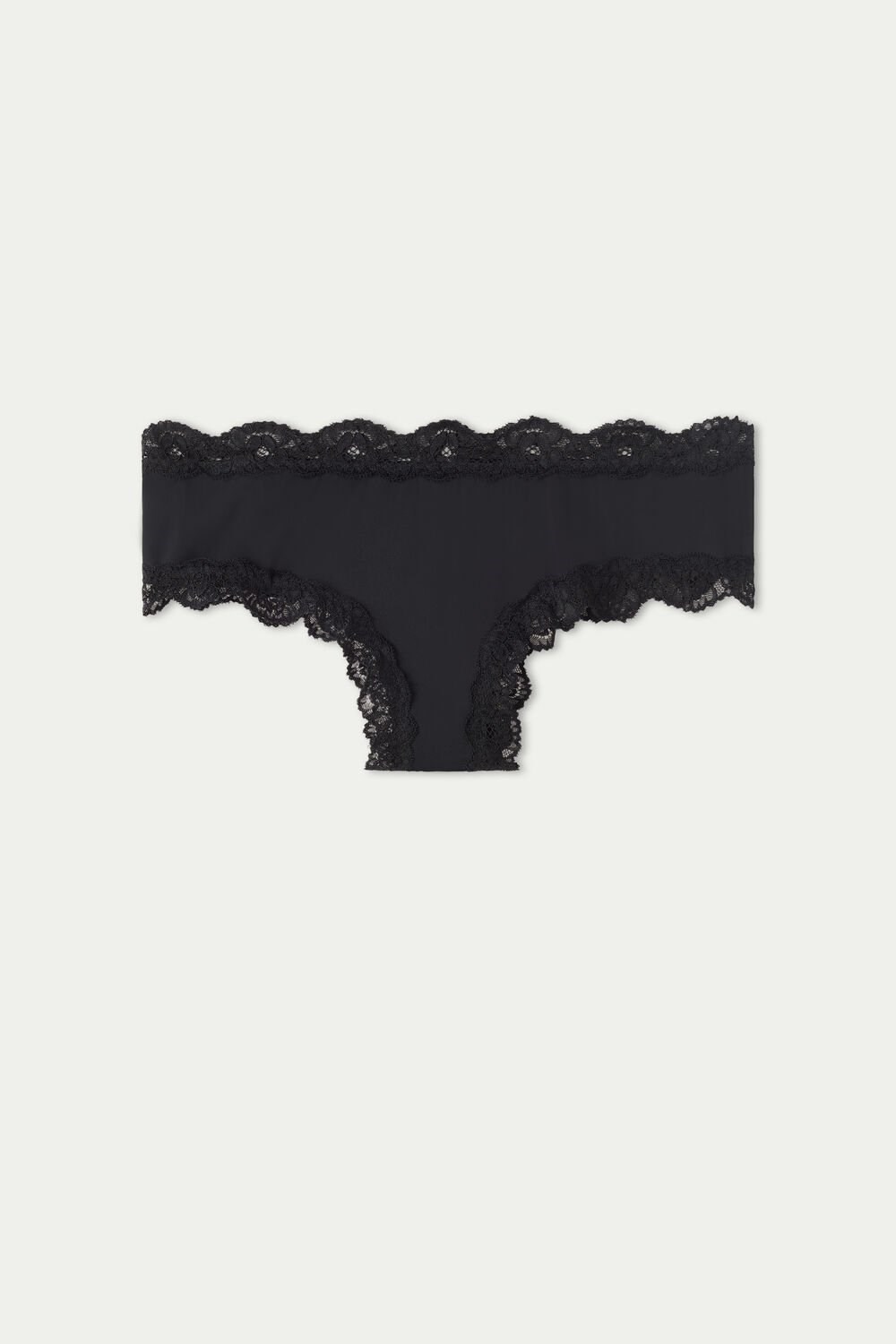 Black Black 019 Tezenis Lace and Microfiber Cheeky Hipster | 514279-GHM