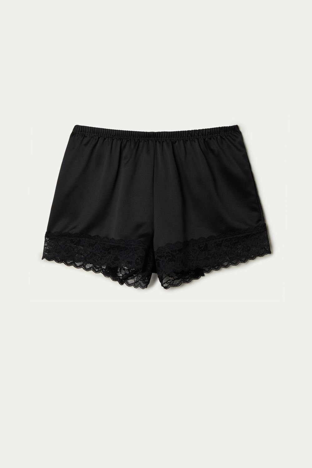 Black Black 019 Tezenis Lace and Satin Shorts | 290173-MTY