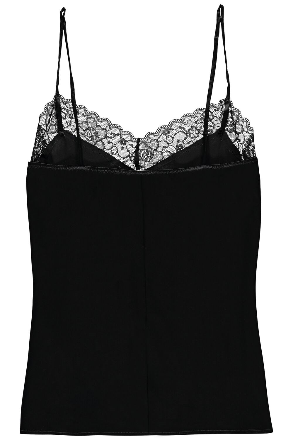 Black Black 019 Tezenis Lace and Satin Tank Top | 957013-XNM