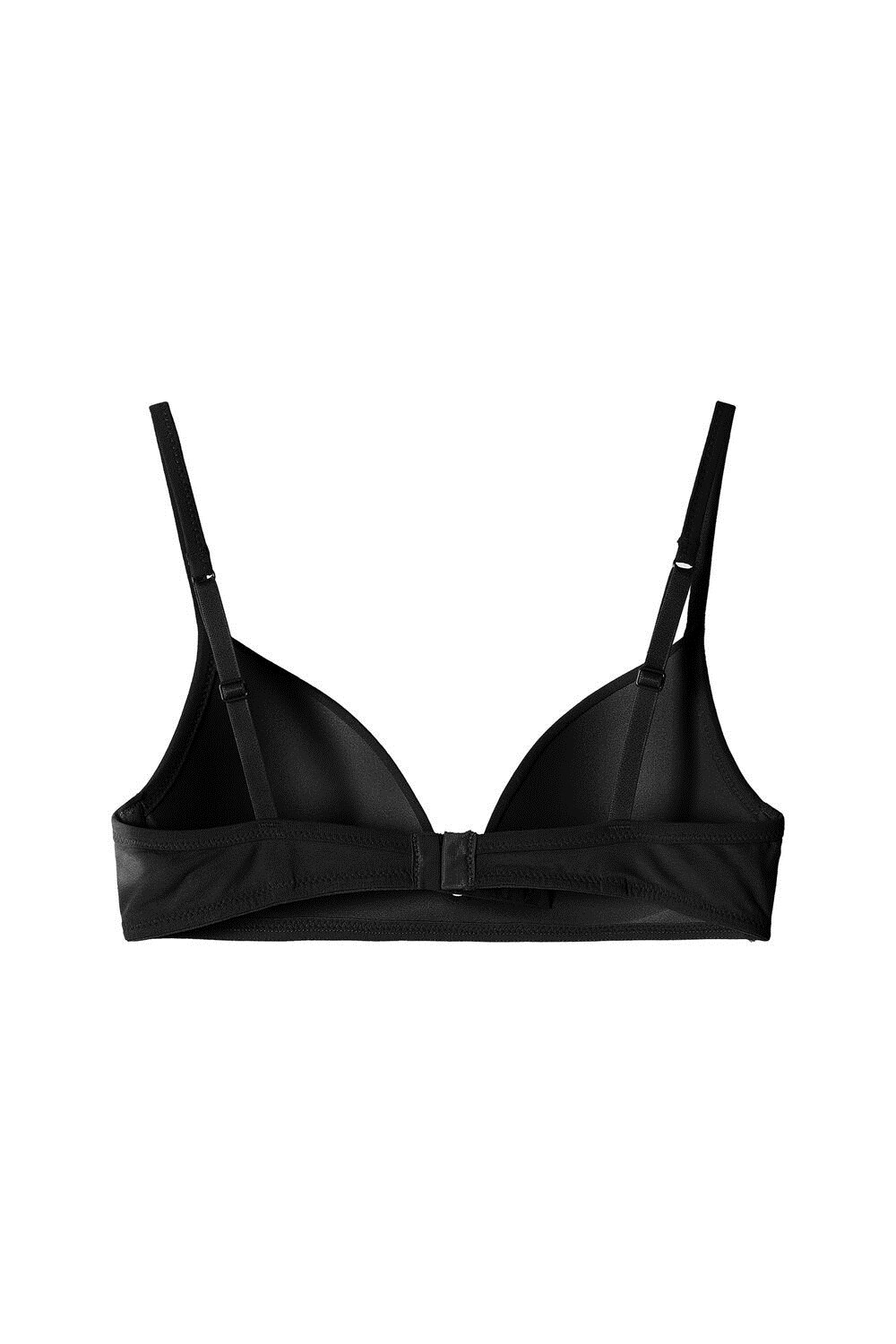 Black Black 019 Tezenis London Non-Wired Padded Triangle Bralette in Cotton | 536917-PTC