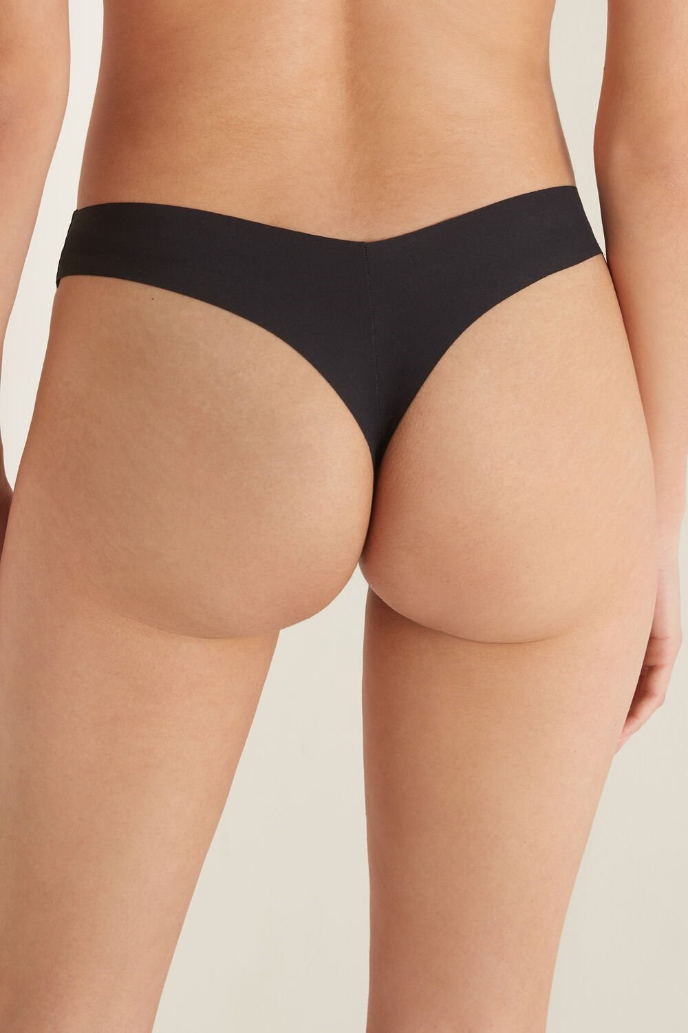 Black Black 019 Tezenis Microfiber V-Shaped Laser-Cut Brazilian Panties | 169287-SHC