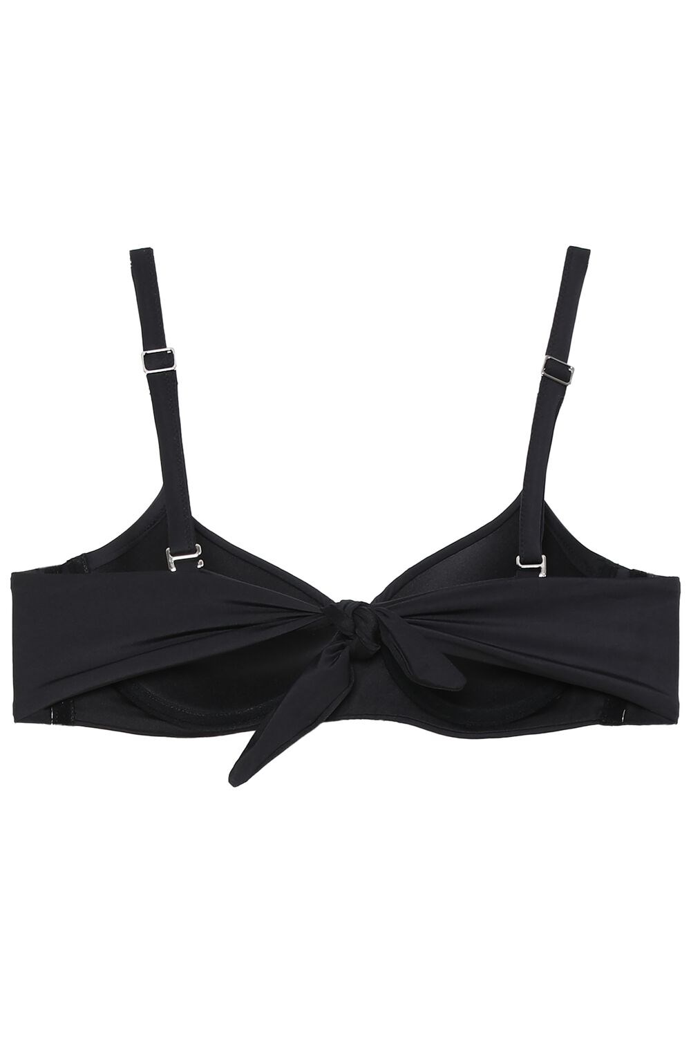 Black Black 019 Tezenis Padded Balconette Bikini in Plain Hues with Bow Detail | 137208-MXH