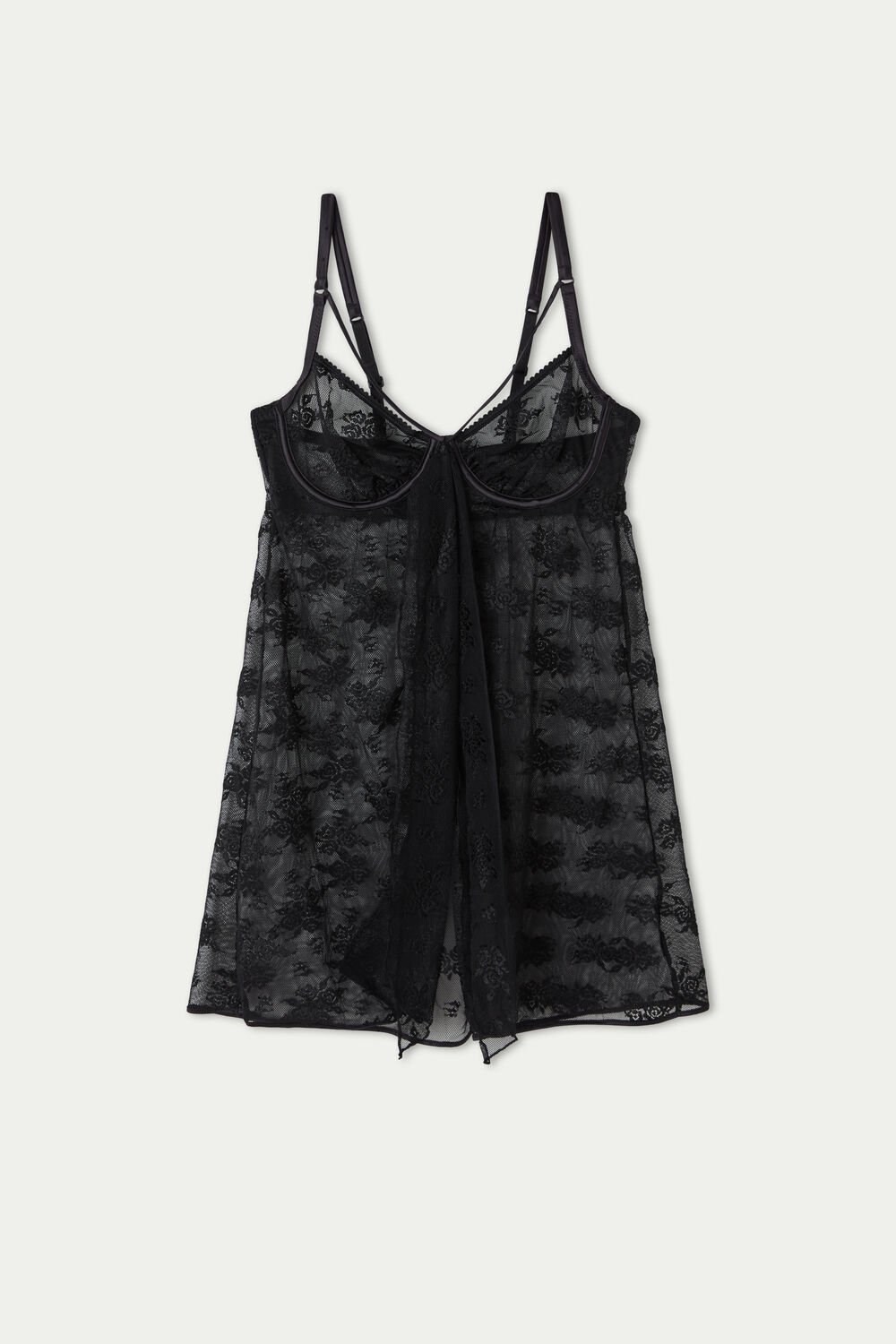 Black Black 019 Tezenis Paradise Lace Balconette Slip | 567239-TNB