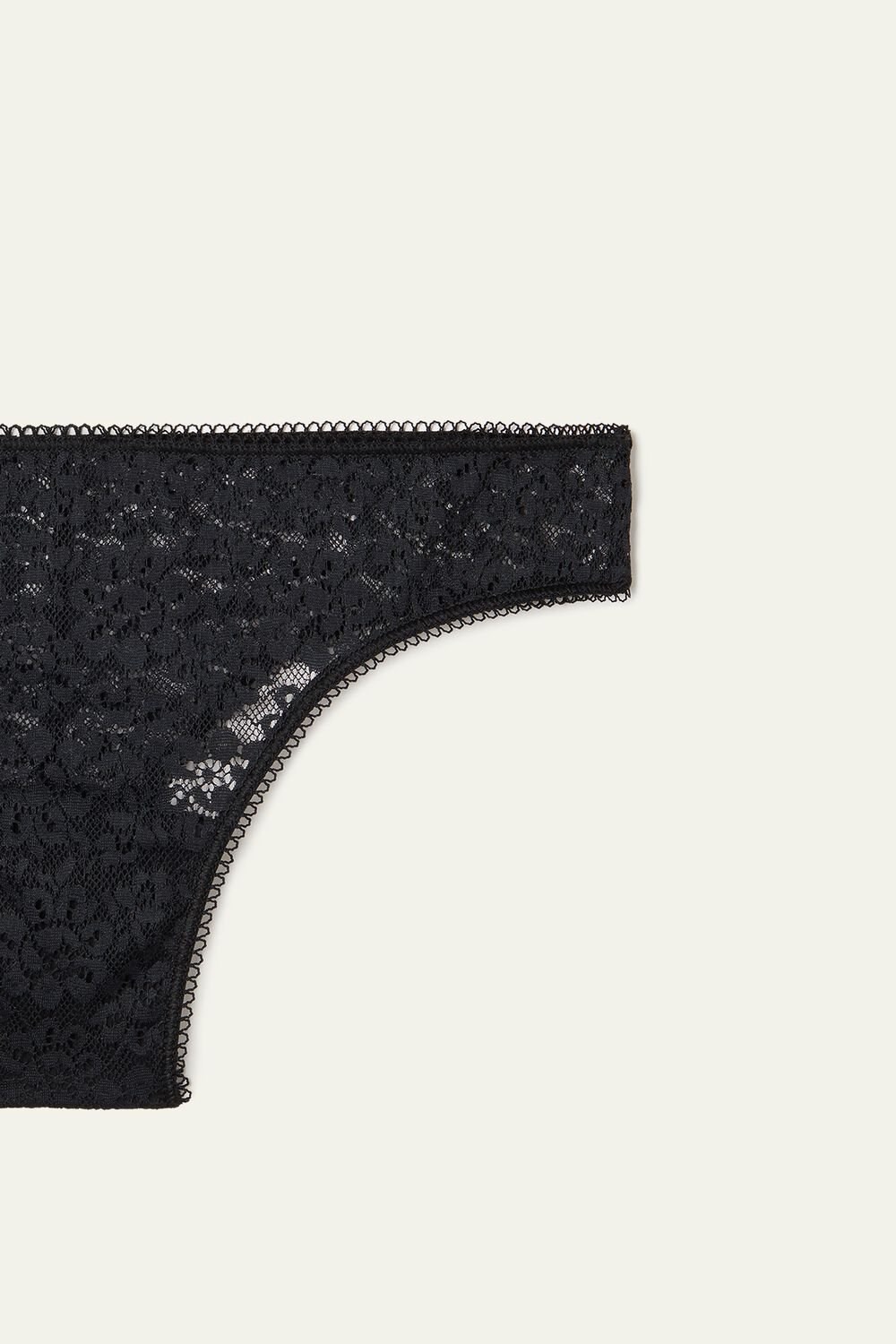 Black Black 019 Tezenis Recycled Lace Brazilian Panties | 586497-YEM