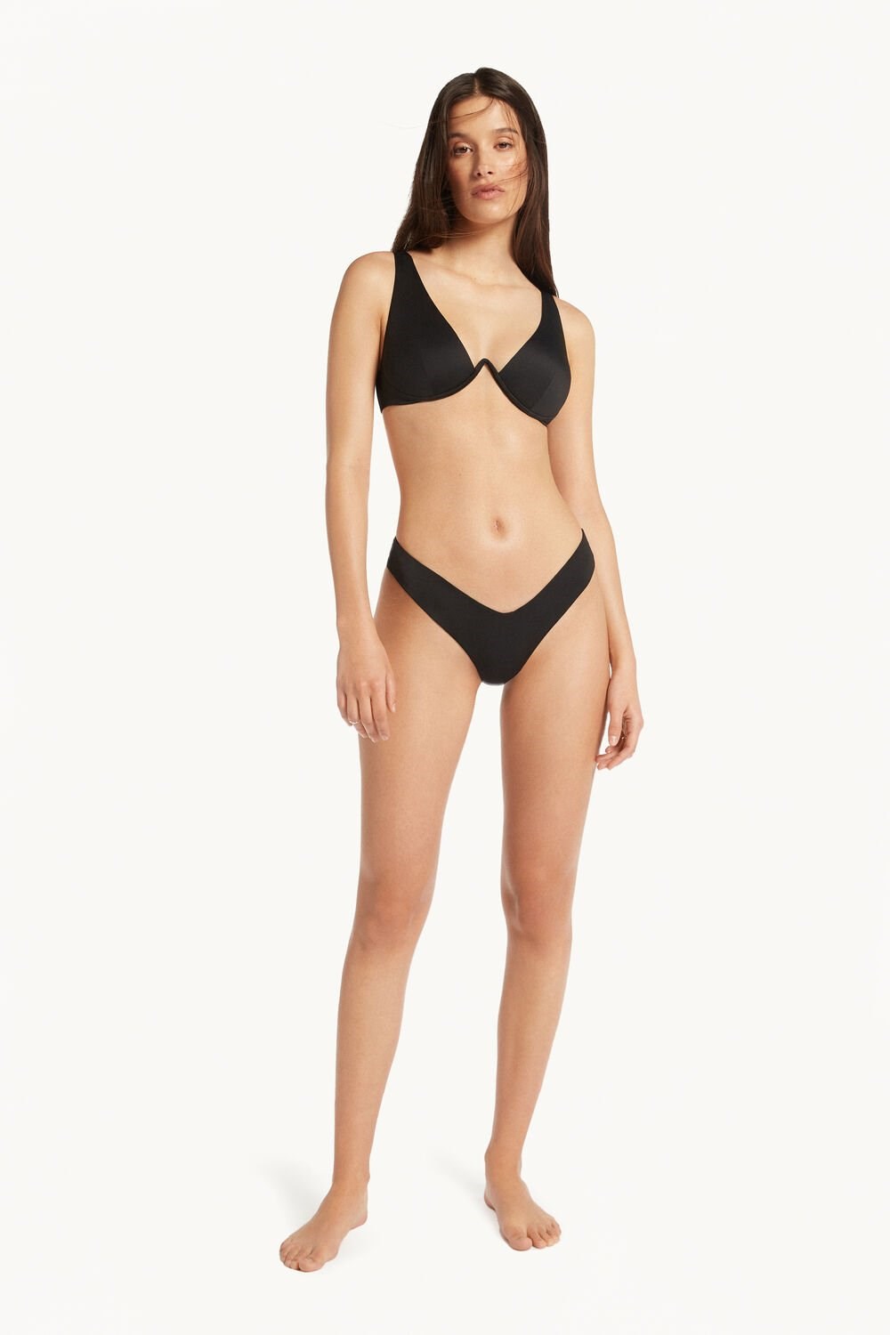 Black Black 019 Tezenis Recycled Microfiber Wide-Strap Push-Up Bikini | 658940-RKV