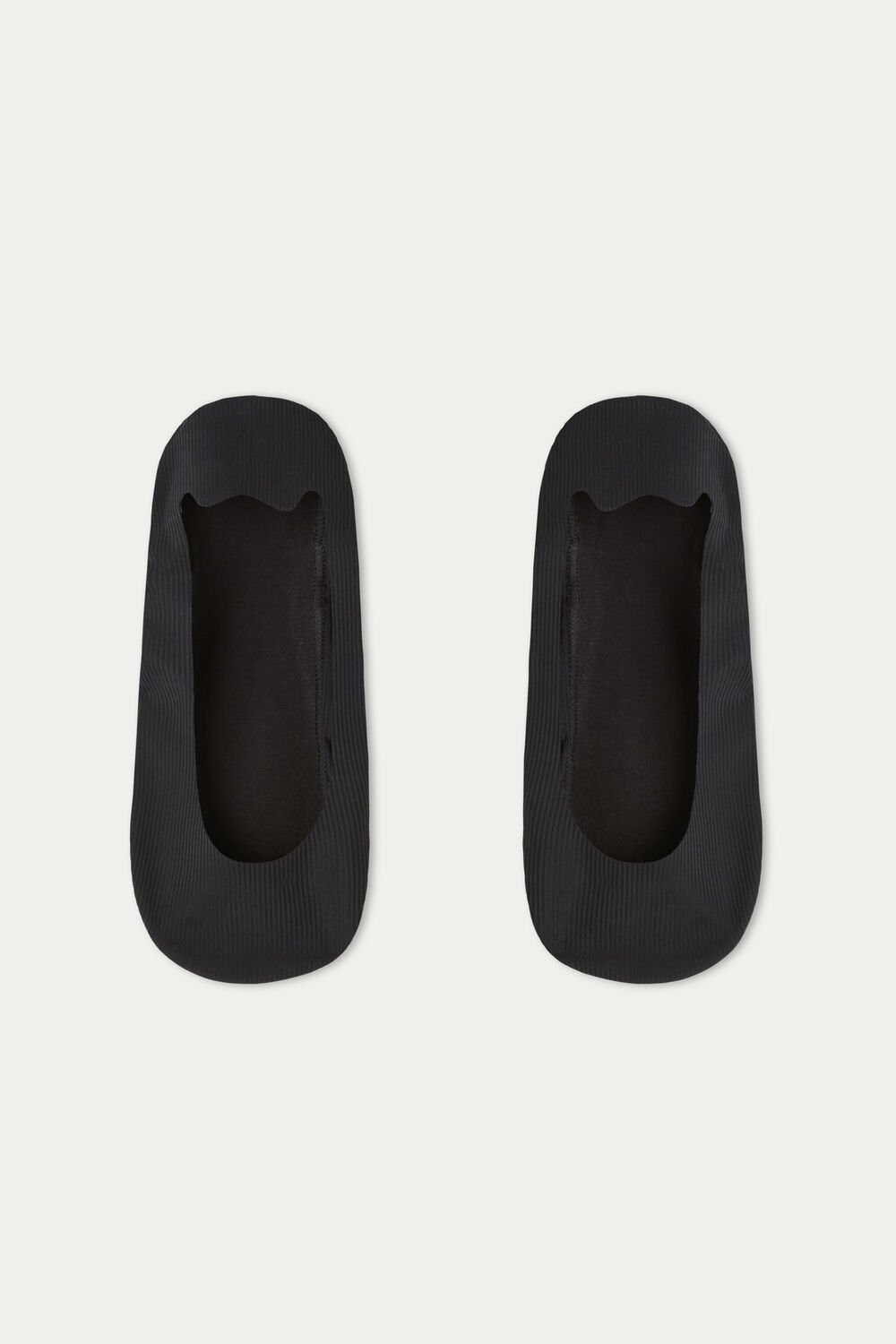 Black Black 019 Tezenis Ribbed Cotton Shoe Liners | 053719-JLV