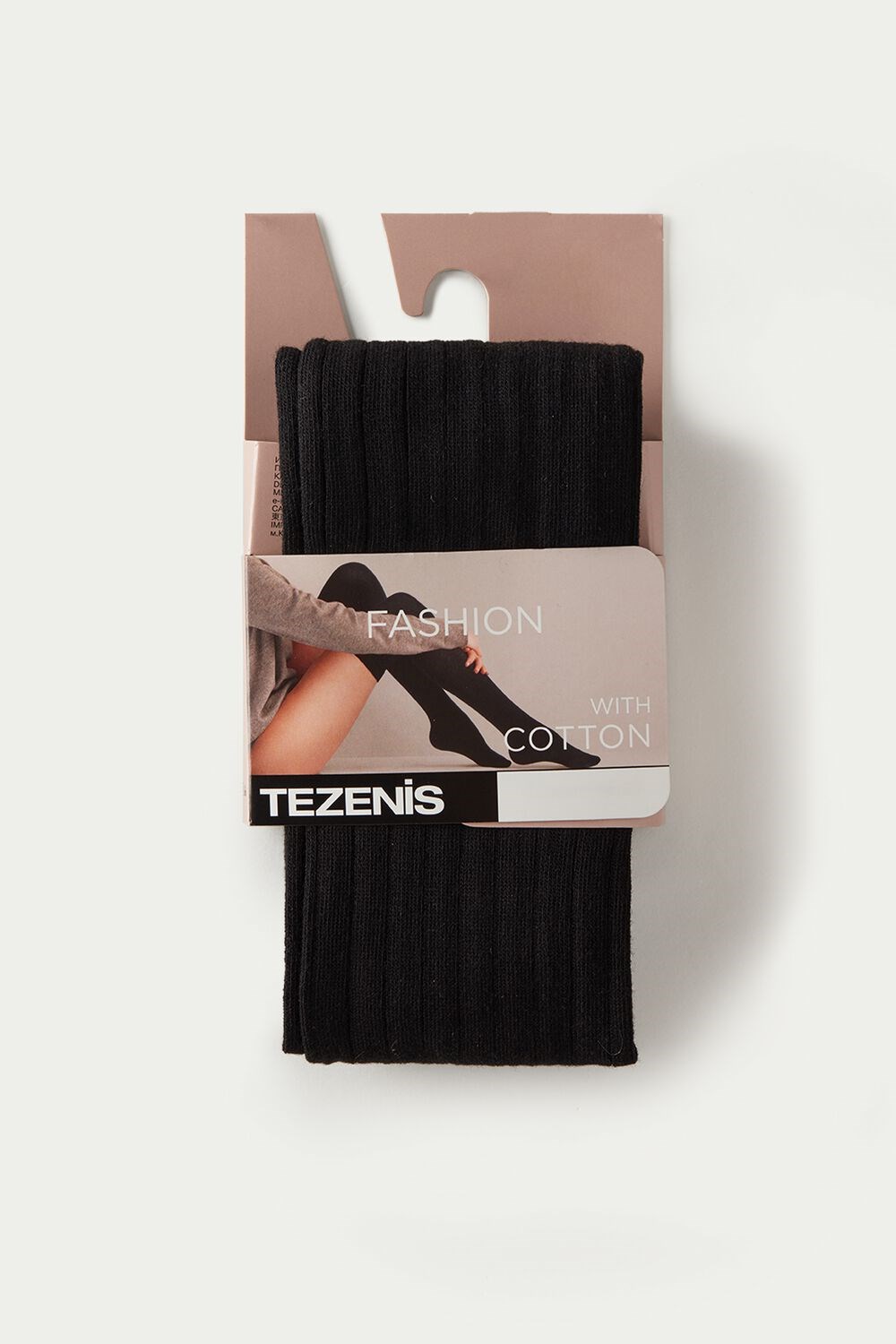 Black Black 019 Tezenis Ribbed Over-The-Knee Socks | 894051-UNS