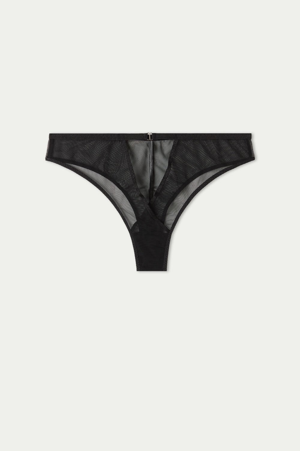 Black Black 019 Tezenis Seduction Mesh High Waist Brazilian Panties | 257439-UOH