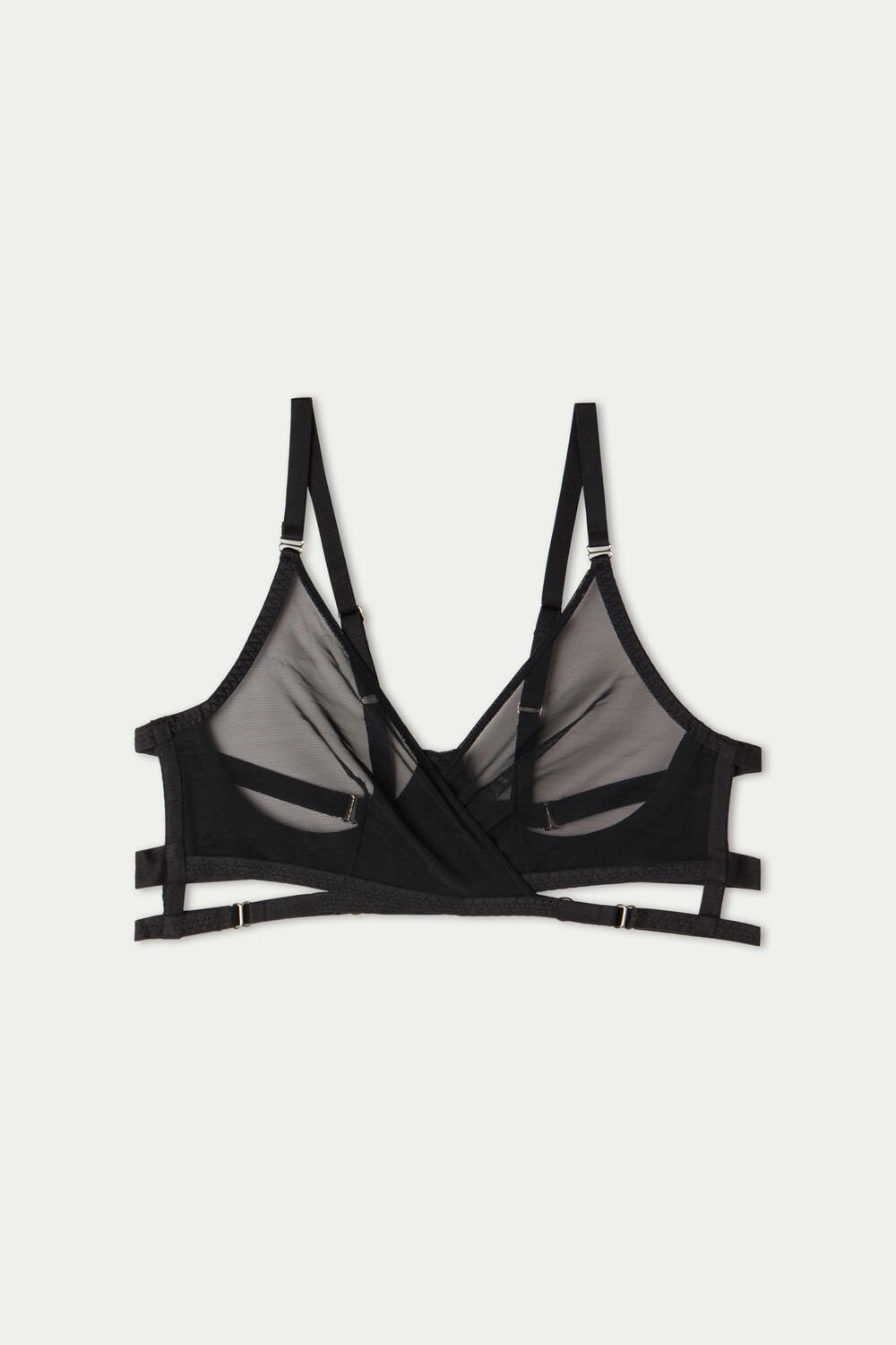 Black Black 019 Tezenis Seduction Mesh Paris Balconette Bra | 506814-MLD