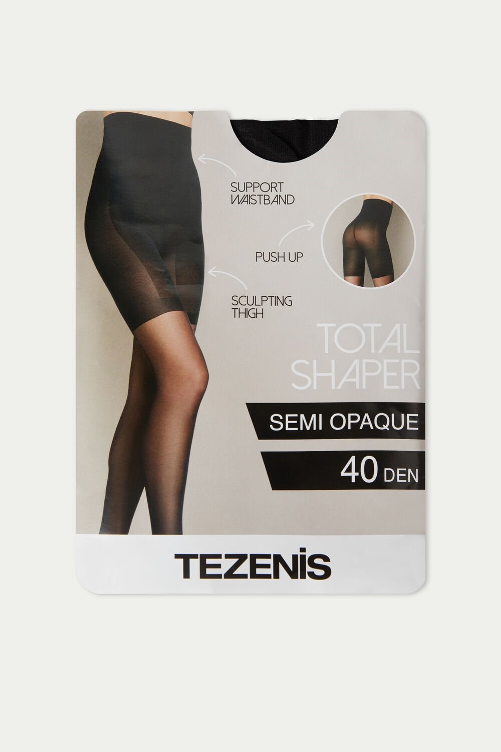 Black Black 019 Tezenis Shaping Effect 40 Denier Tights | 497581-WKA