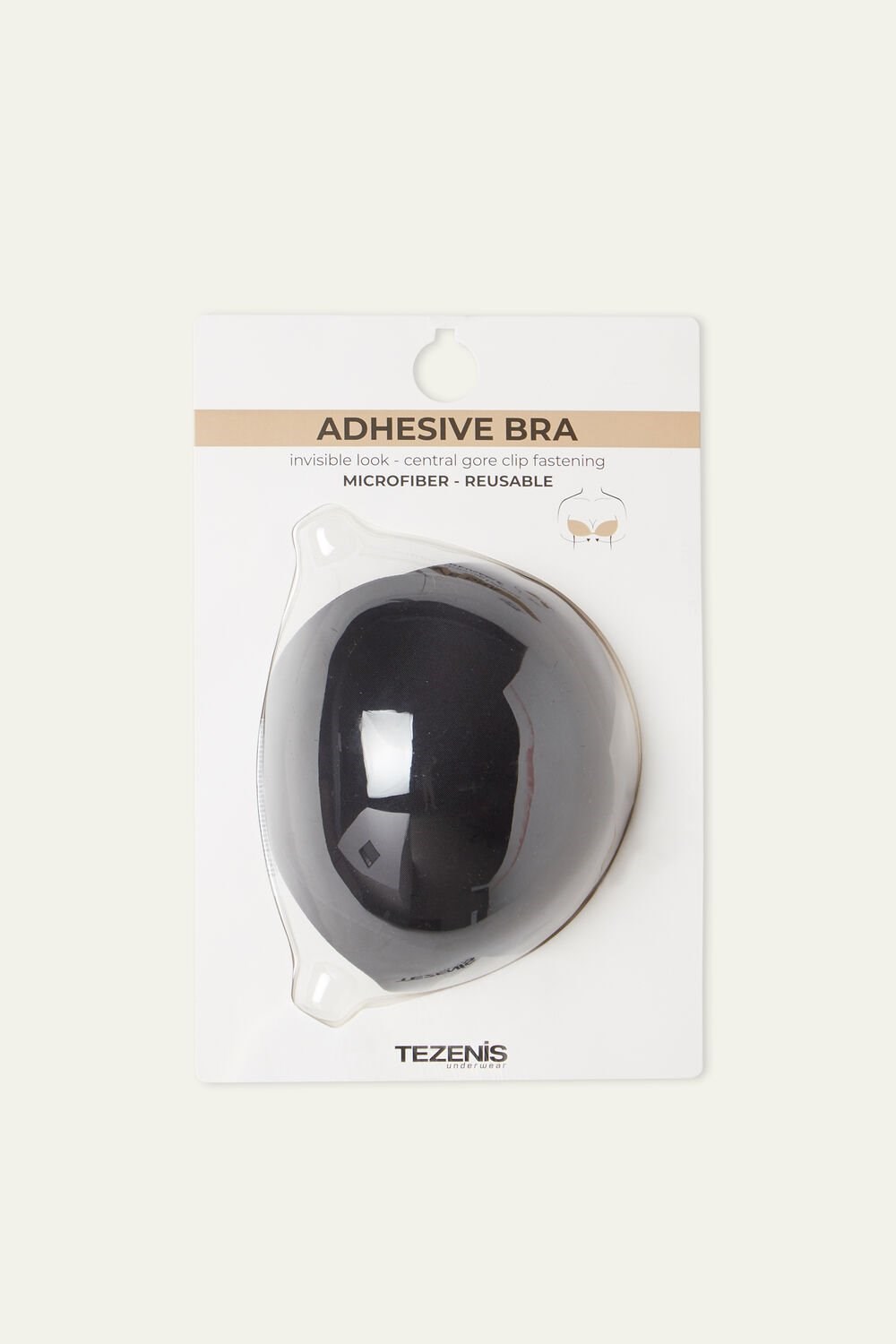 Black Black 019 Tezenis Stay-Up Self-Adhesive Cups | 682095-FLA