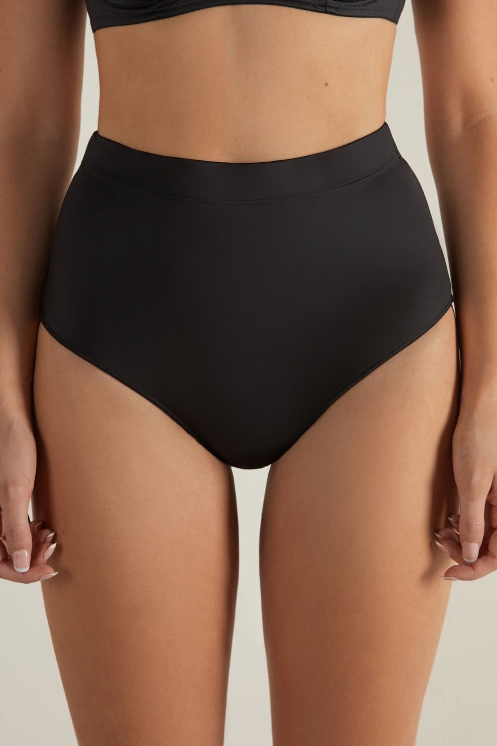 Black Black 019 Tezenis Ultralight High-Waisted Shaping Panties | 709536-DEZ