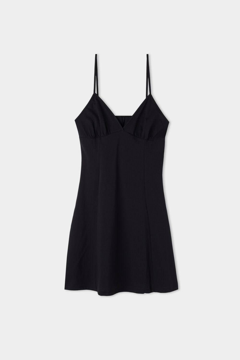 Black Black 019 Tezenis V-Neck Mini Dress | 359274-QCX