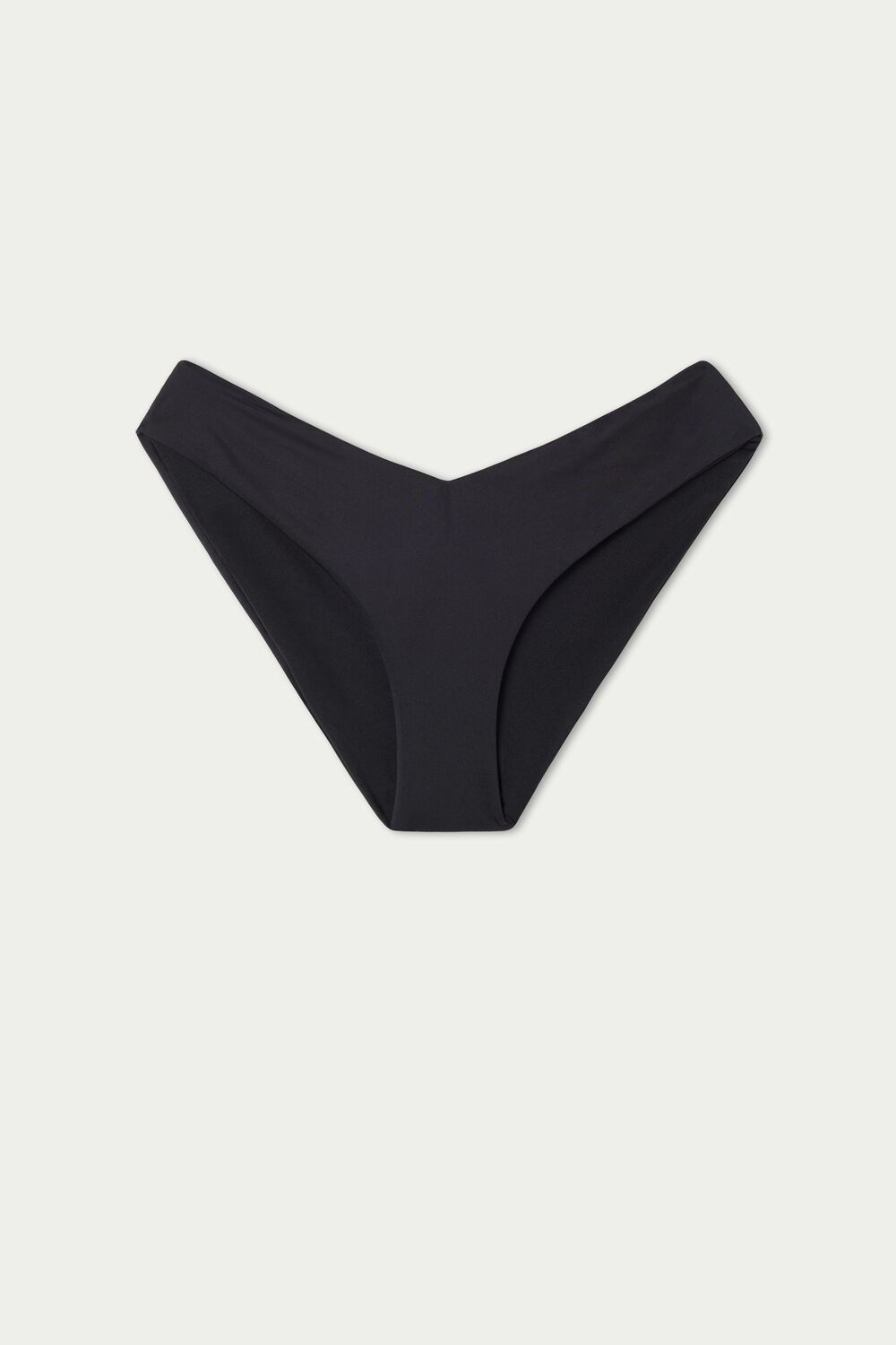 Black Black 019 Tezenis V-shaped High-Leg Recycled Microfiber Bikini Bottoms | 508214-CPB