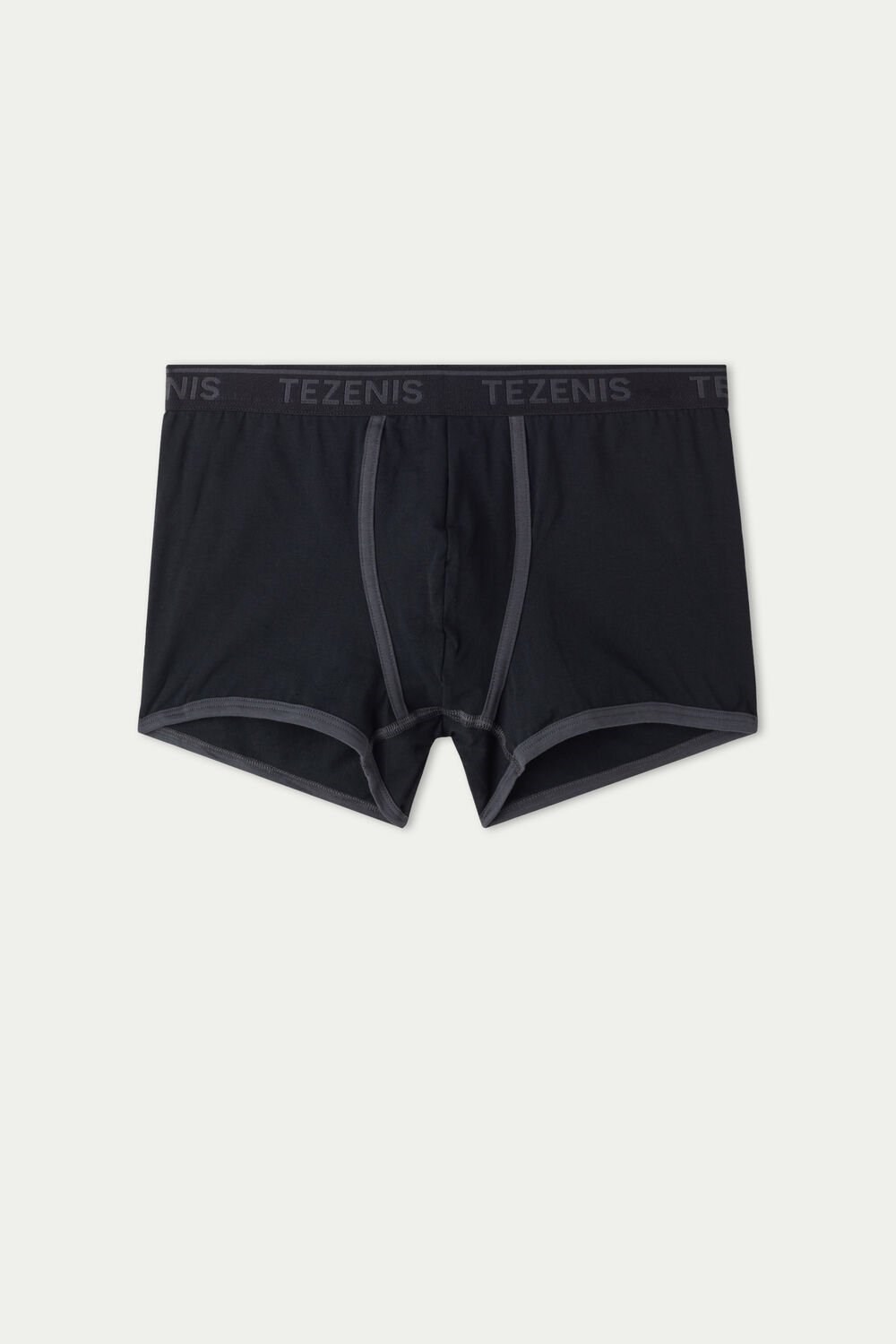 Black Black/Dark Gray 659v Tezenis Cotton Logo Boxer Briefs with Contrasting Edging | 452097-GUY