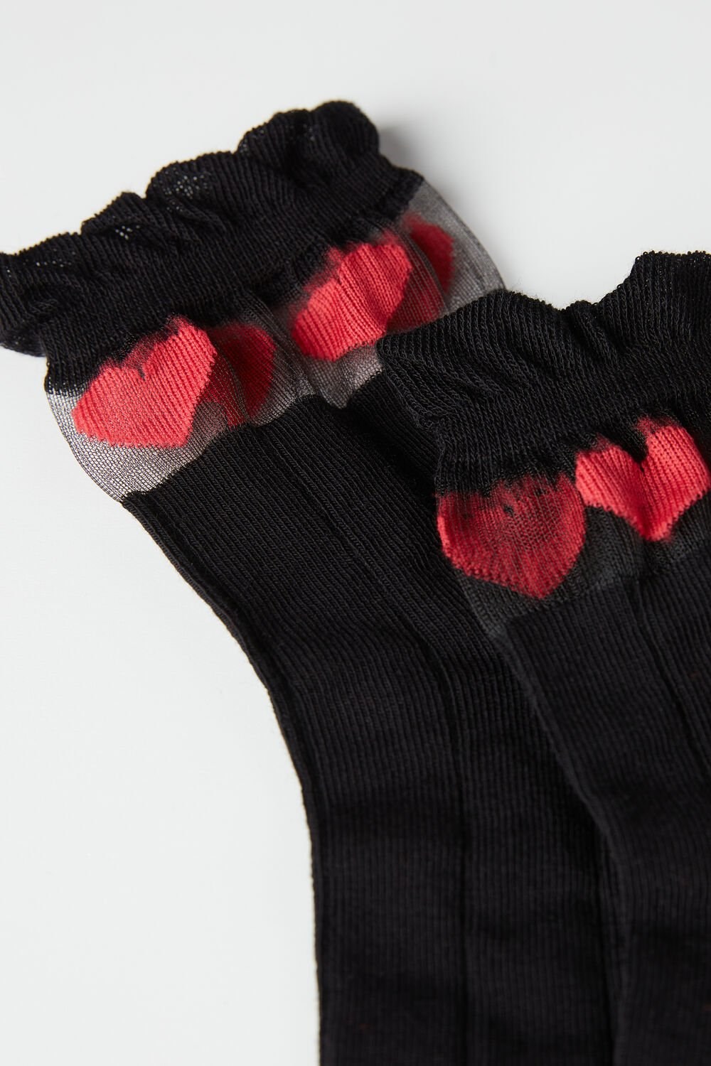 Black Black Heart Tulle Band 448v Tezenis Patterned Cotton Crew Socks | 687025-SQD