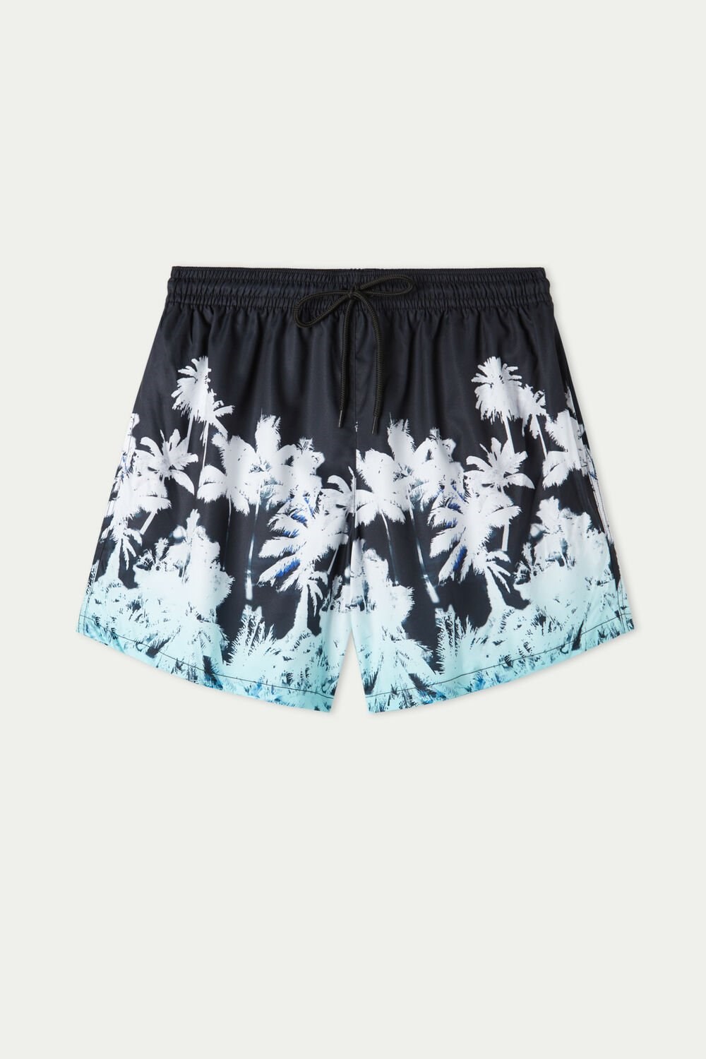 Black Black Palm Tree Print 550v Tezenis Printed Swim Trunks | 105493-UBT