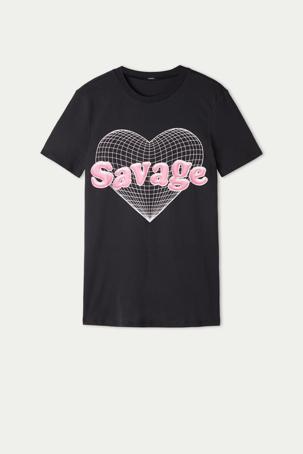 Black Black Savage Print 339v Tezenis Cotton Printed T-shirt | 571692-SON