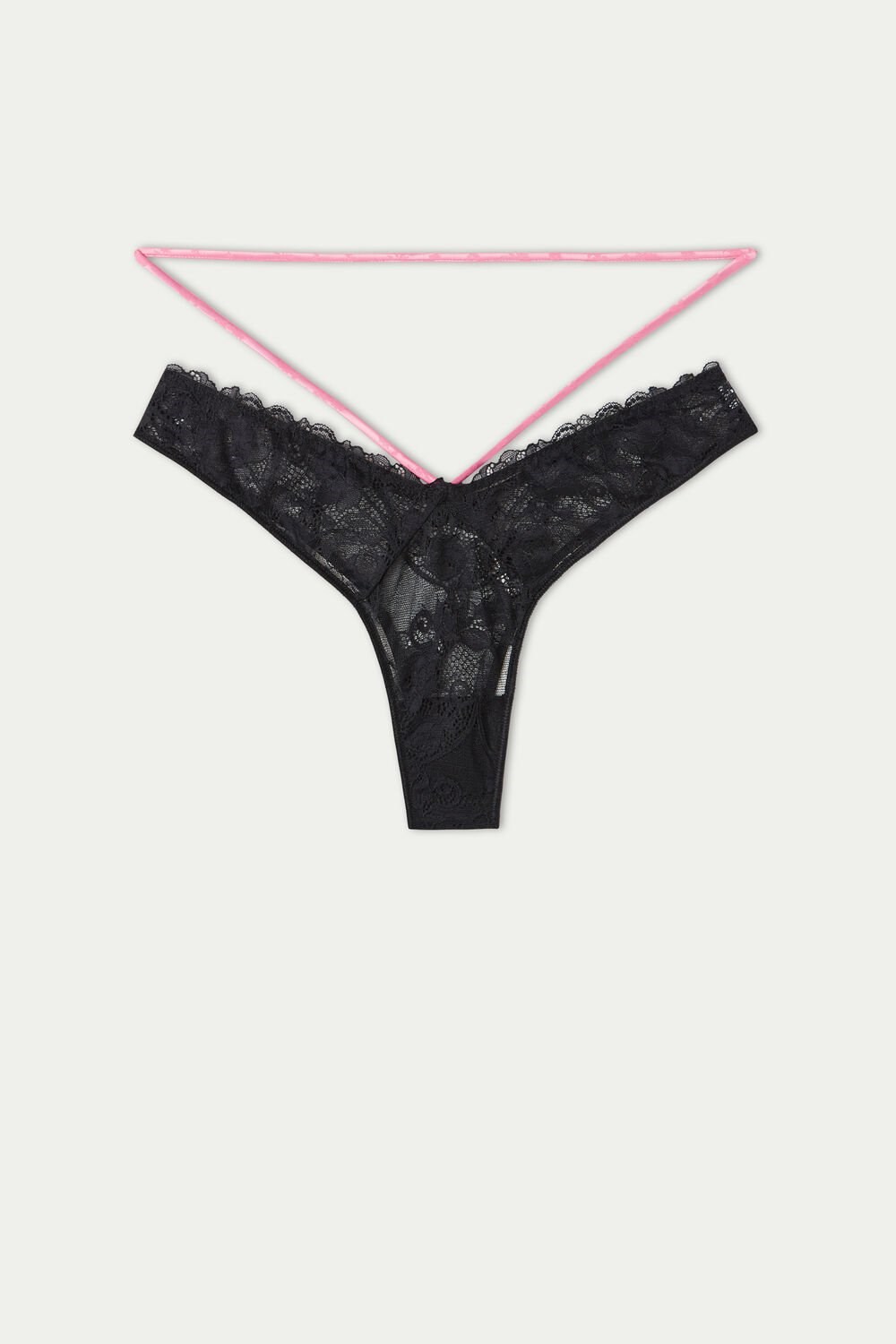 Black Bright Pink/Black 284v Tezenis Love Bouquet High-Cut Brazilian Panties | 915327-HTJ