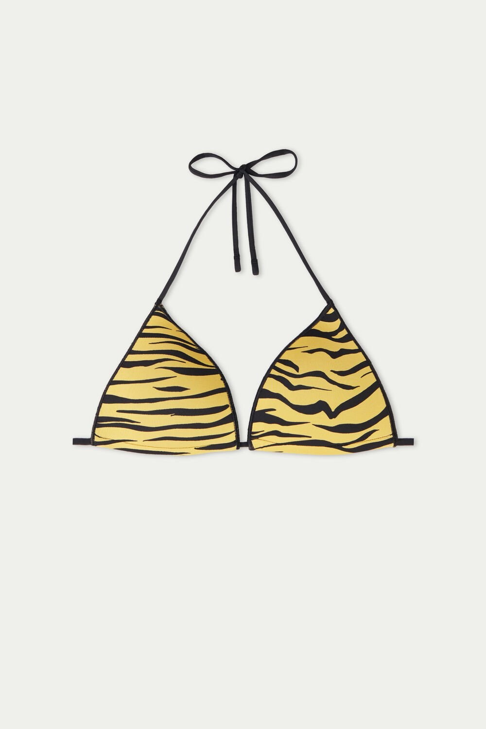 Black Yellow Zebra Print 618v Tezenis Yellow Zebra Padded Triangle Bikini Top | 860174-VLR