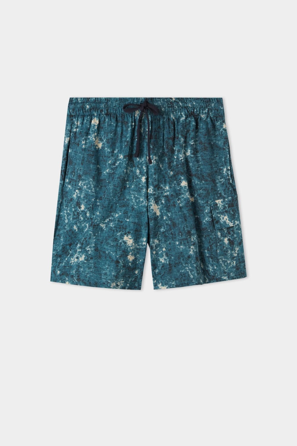 Blue Blue Scratch-effect Print 530v Tezenis Men’s Cotton Shorts with Pockets | 685074-SYK