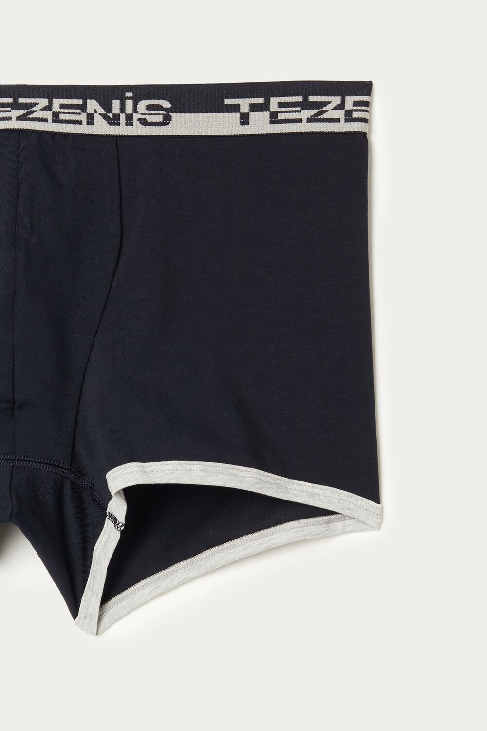 Blue Dark Blue/Light Gray Heather 078u Tezenis Cotton Boxers with Logo Elastic Band | 092536-GNI