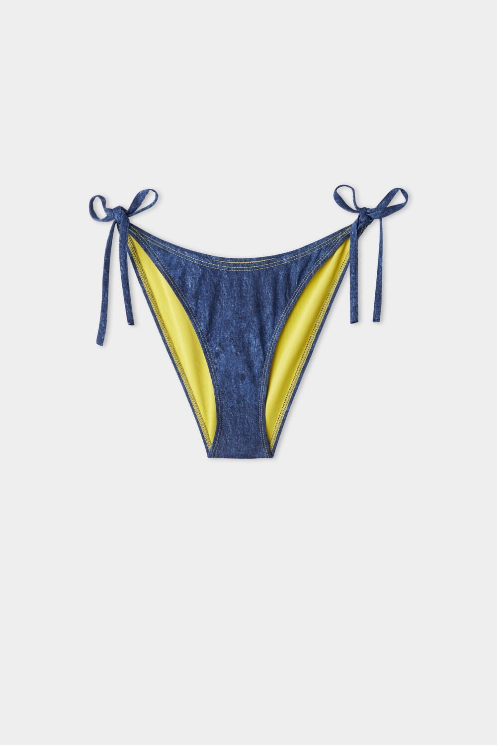 Blue Denim Print 577v Tezenis Denim Side Tie Bikini Bottoms | 486091-EOI