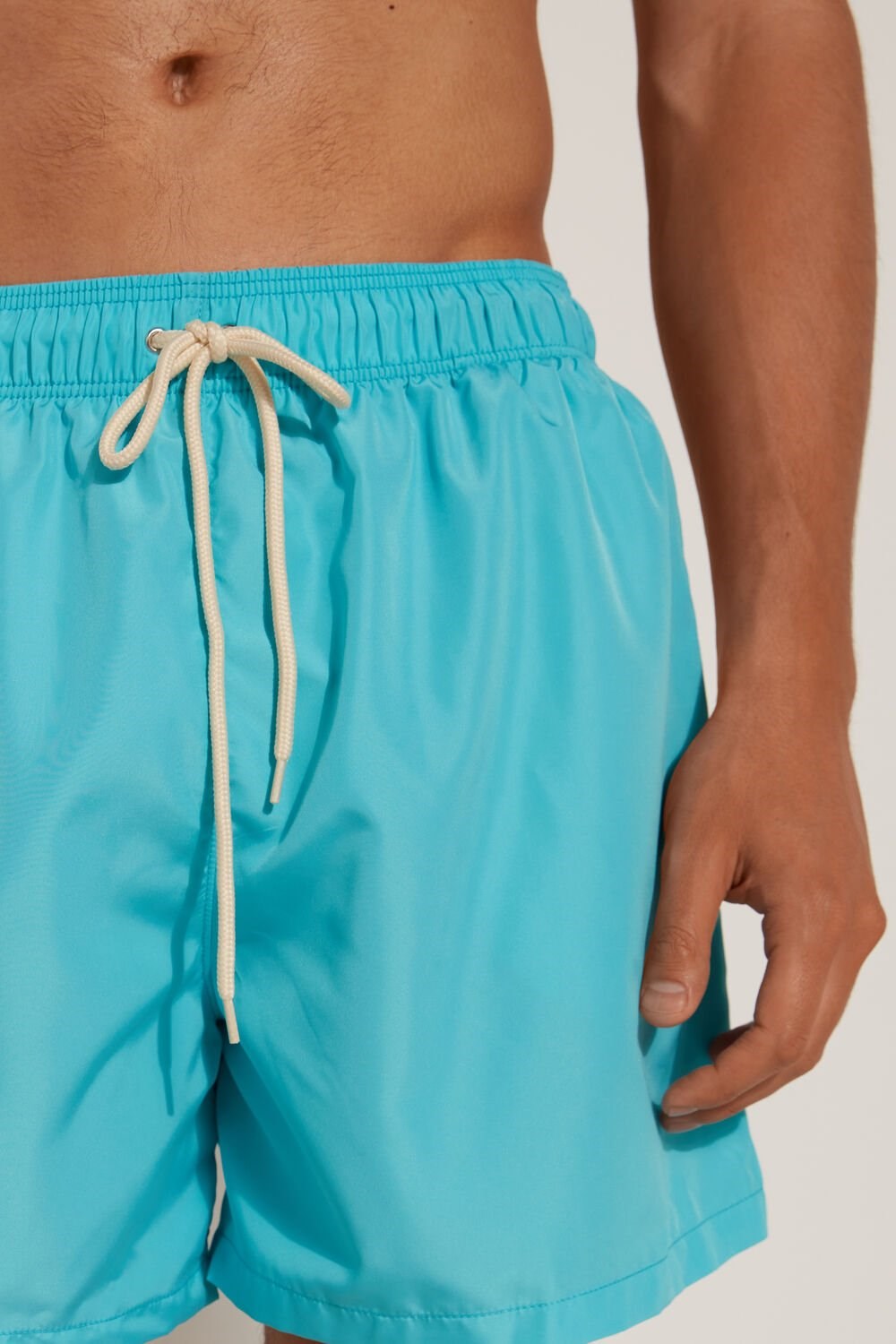 Blue Marine Turquoise 619v Tezenis Recycled Fabric Basic Short Swim Trunks | 629037-LIM