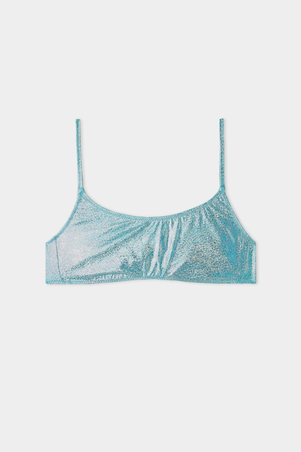 Blue Marine Turquoise 619v Tezenis Shiny Mermaid Bralette Bikini Top | 971063-BOG