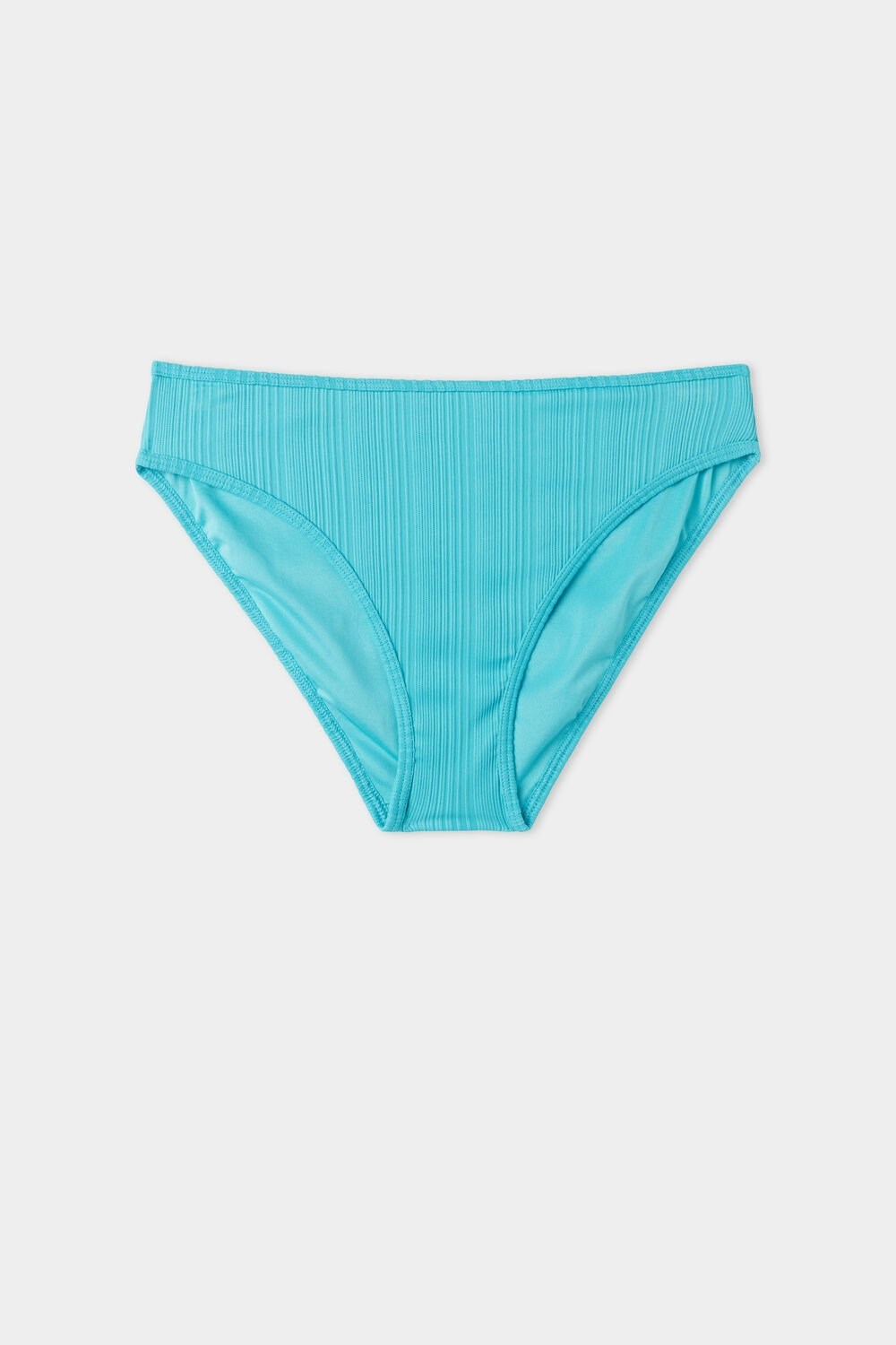 Blue Marine Turquoise 619v Tezenis Turquoise Ribbed Recycled Microfiber Classic Bikini Bottoms | 697253-VHZ