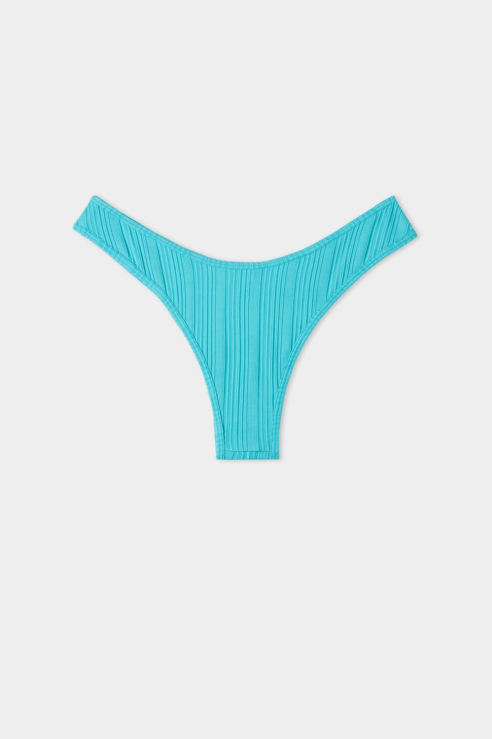 Blue Marine Turquoise 619v Tezenis Turquoise Ribbed Recycled Microfiber High-Cut Brazilian Panties | 903468-XYE